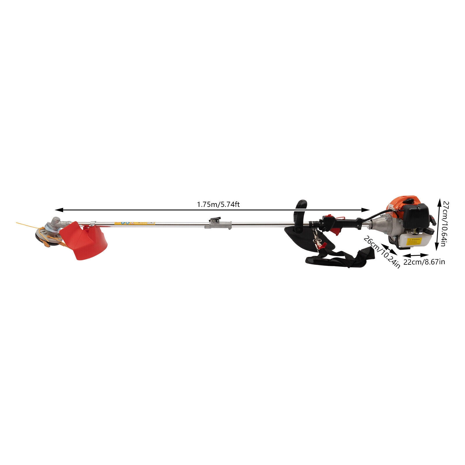 Generic 33cc Gas Powered Weed Trimmer and Brush Cutter with Adjustable Handle (Red, 1 Unit) f6ih6