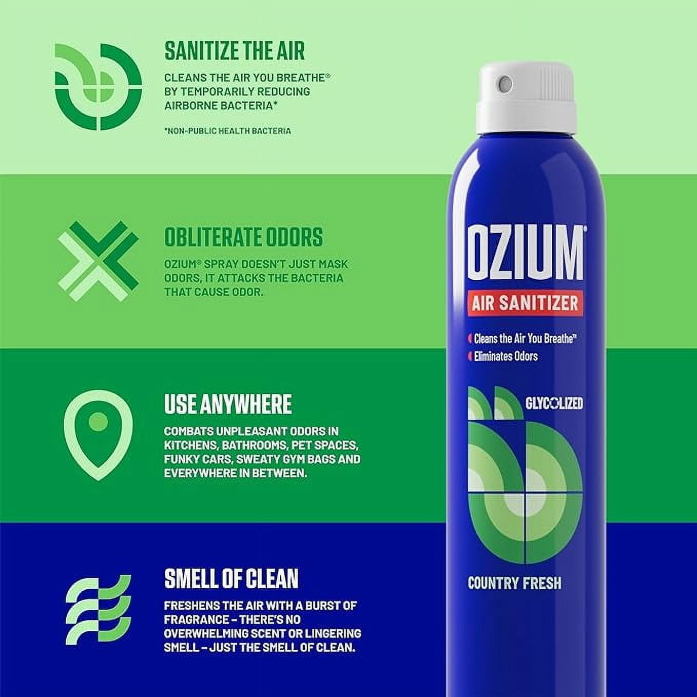 Ozium Air Sanitizer and Odor Eliminator Spray, Country Fresh (3 Pack, 8 oz) i2kp2