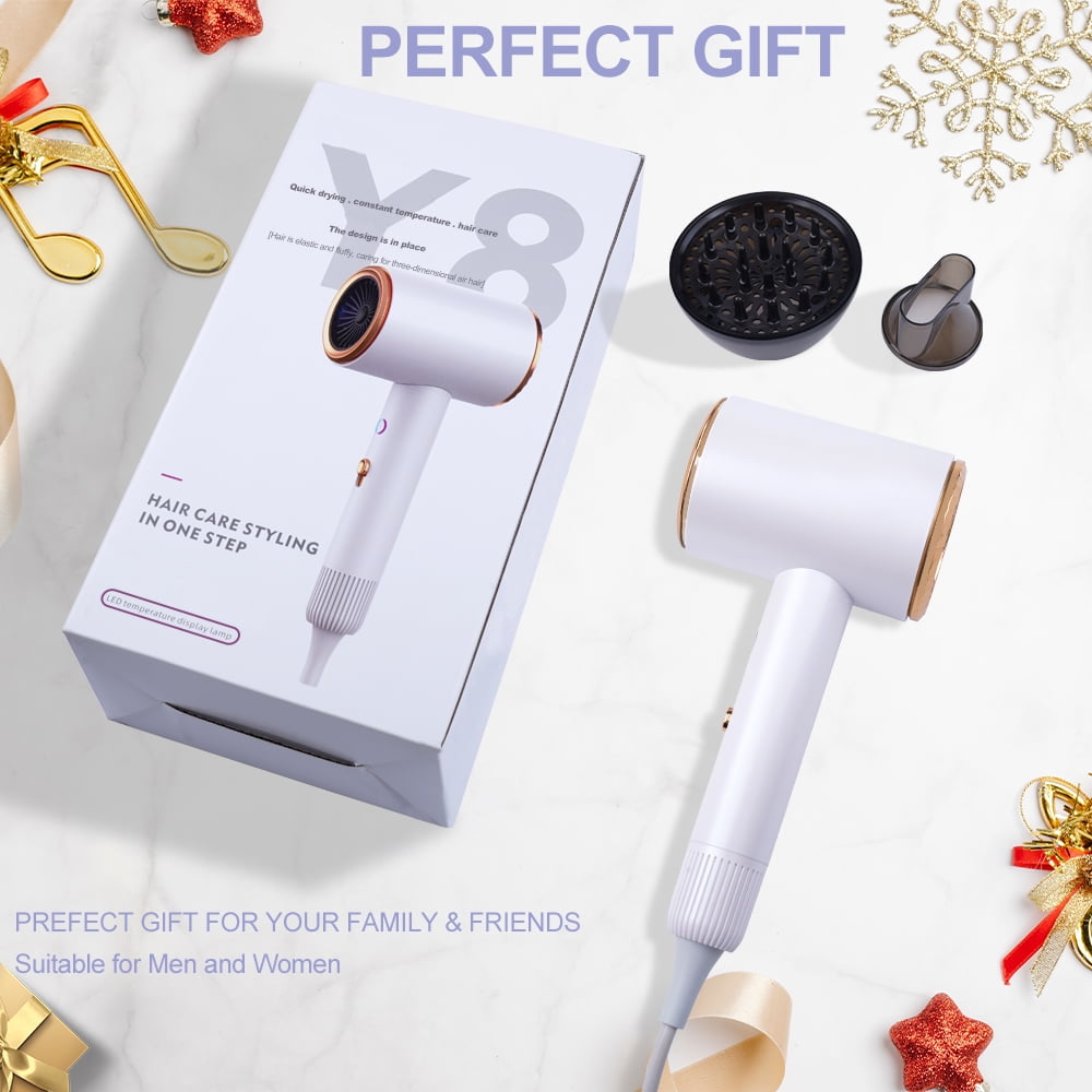 YUANYE Ionic Hair Dryer, Professional High-Speed Blow Dryer with Negative Ion Technology (White, 0.9 lb) v5y7q