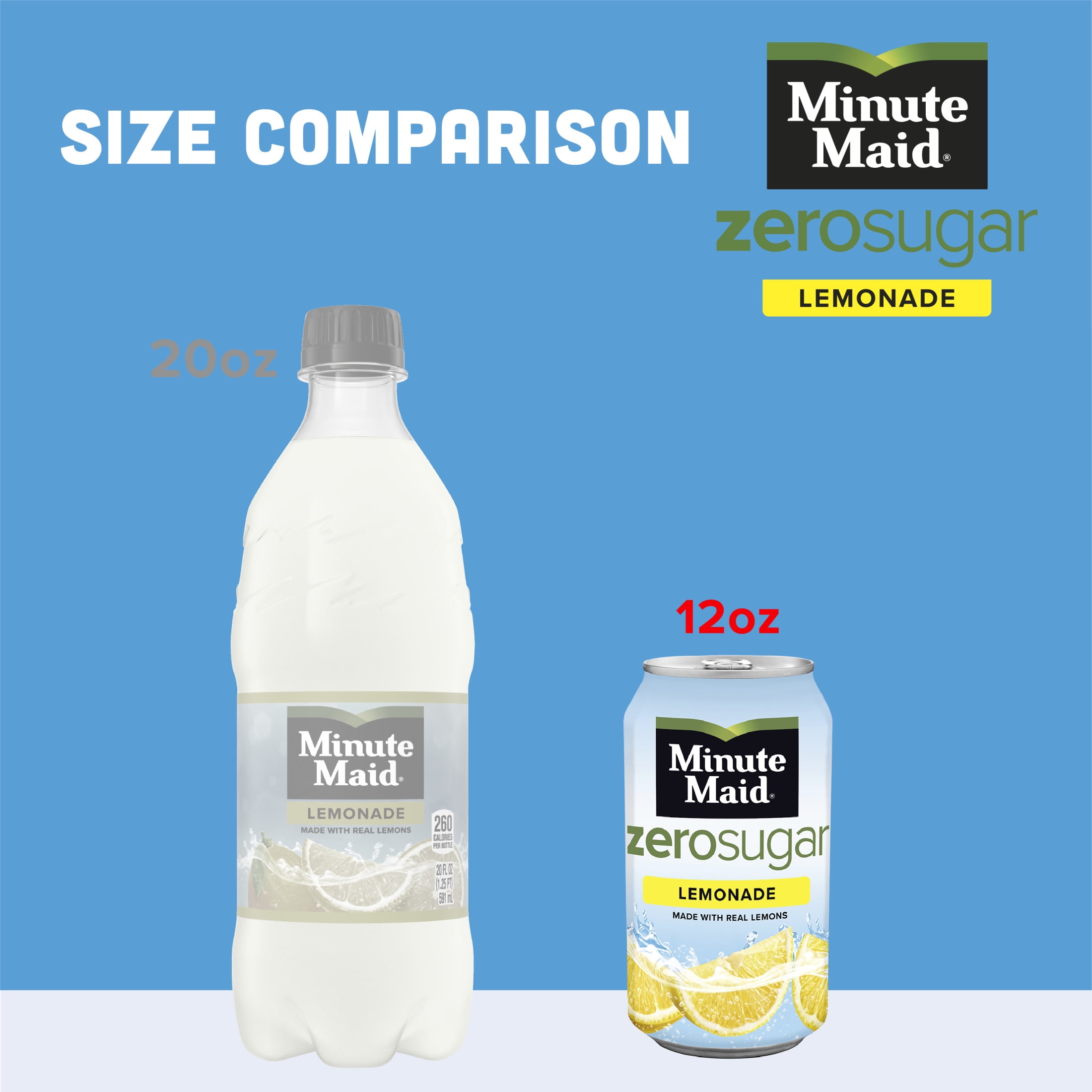 Minute Maid Zero Sugar Lemonade Refreshing Fruit Drink (12 fl oz, 12 Pack) hh0rk
