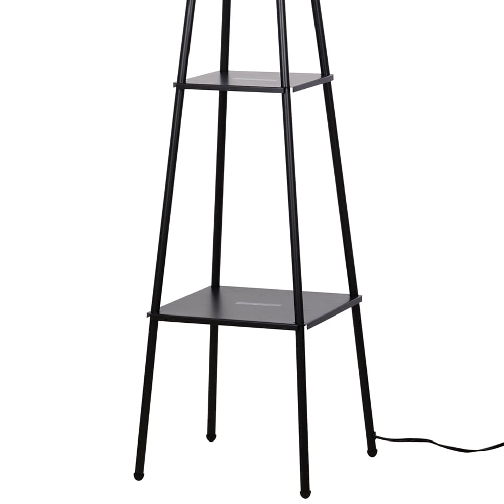 Mainstays Etagere Floor Lamp with Shelves, Charcoal Metal Finish (69 in H x 13 in W) yv1q5