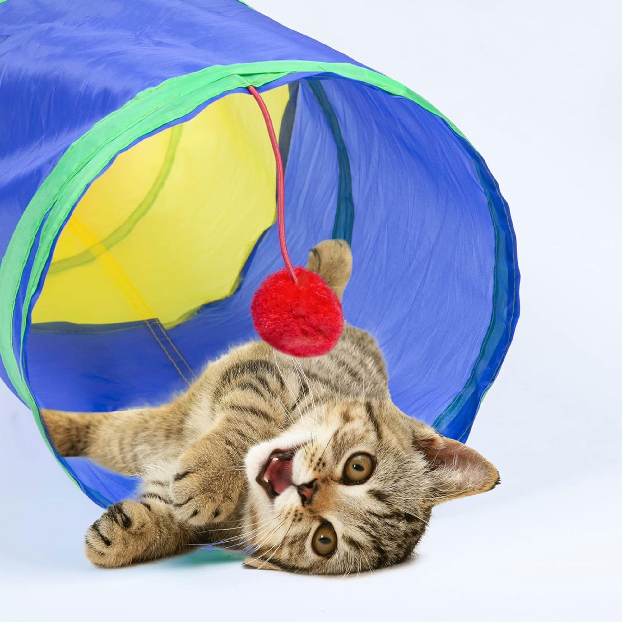 Semfri Interactive Cat Toy Set with Collapsible Tunnel and Feather Teaser Wands (22 Piece Set) pjt9f - Image 9