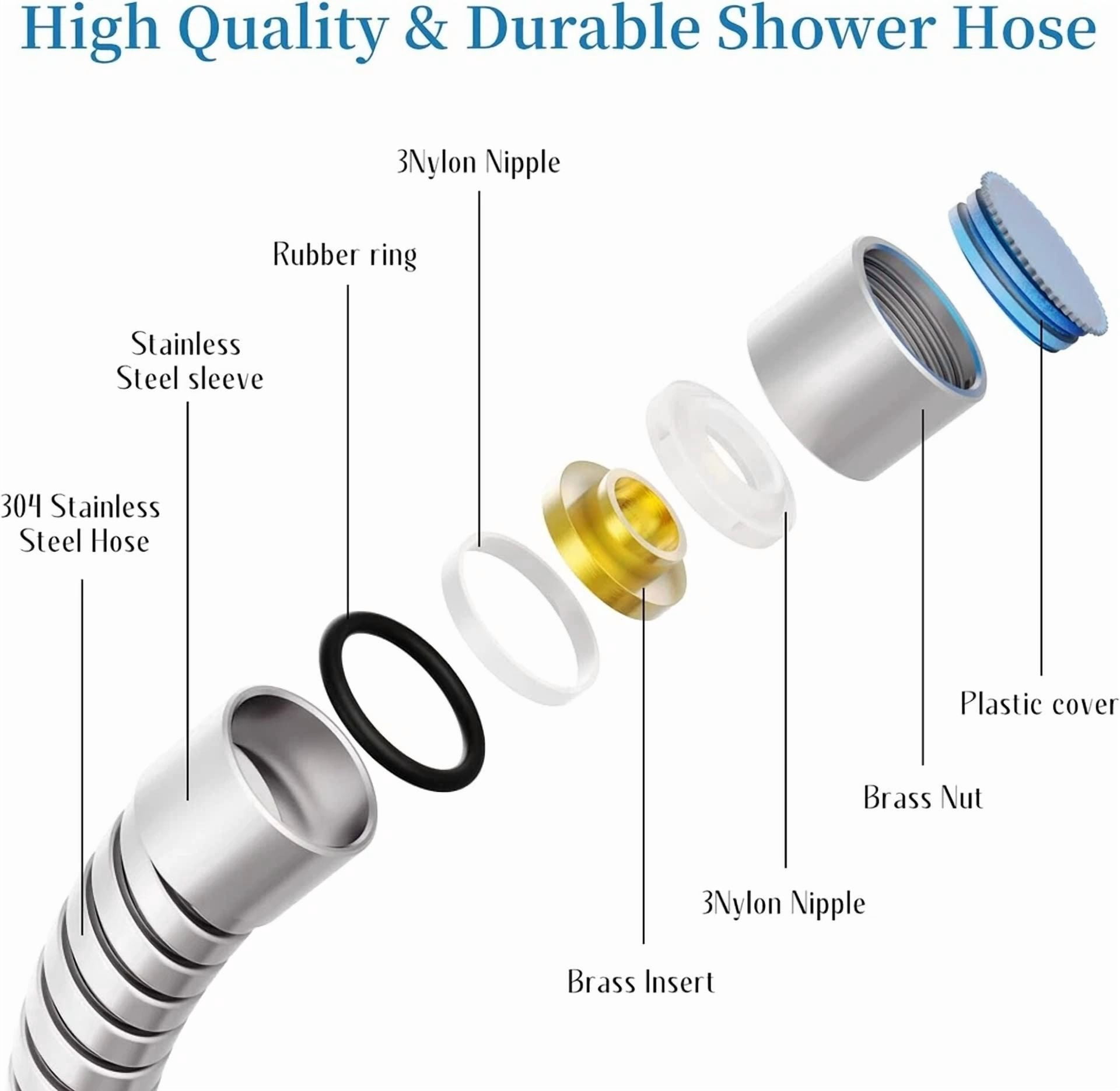 VAULT Stainless Steel Shower Hose for Pet Bathing and Dog Grooming (Flexible, 79 in) wj34h