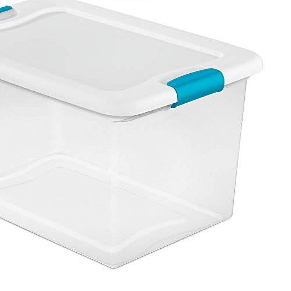 Sterilite Latching Storage Box with Hinged Lid (White, 64 qt) 6hzgg