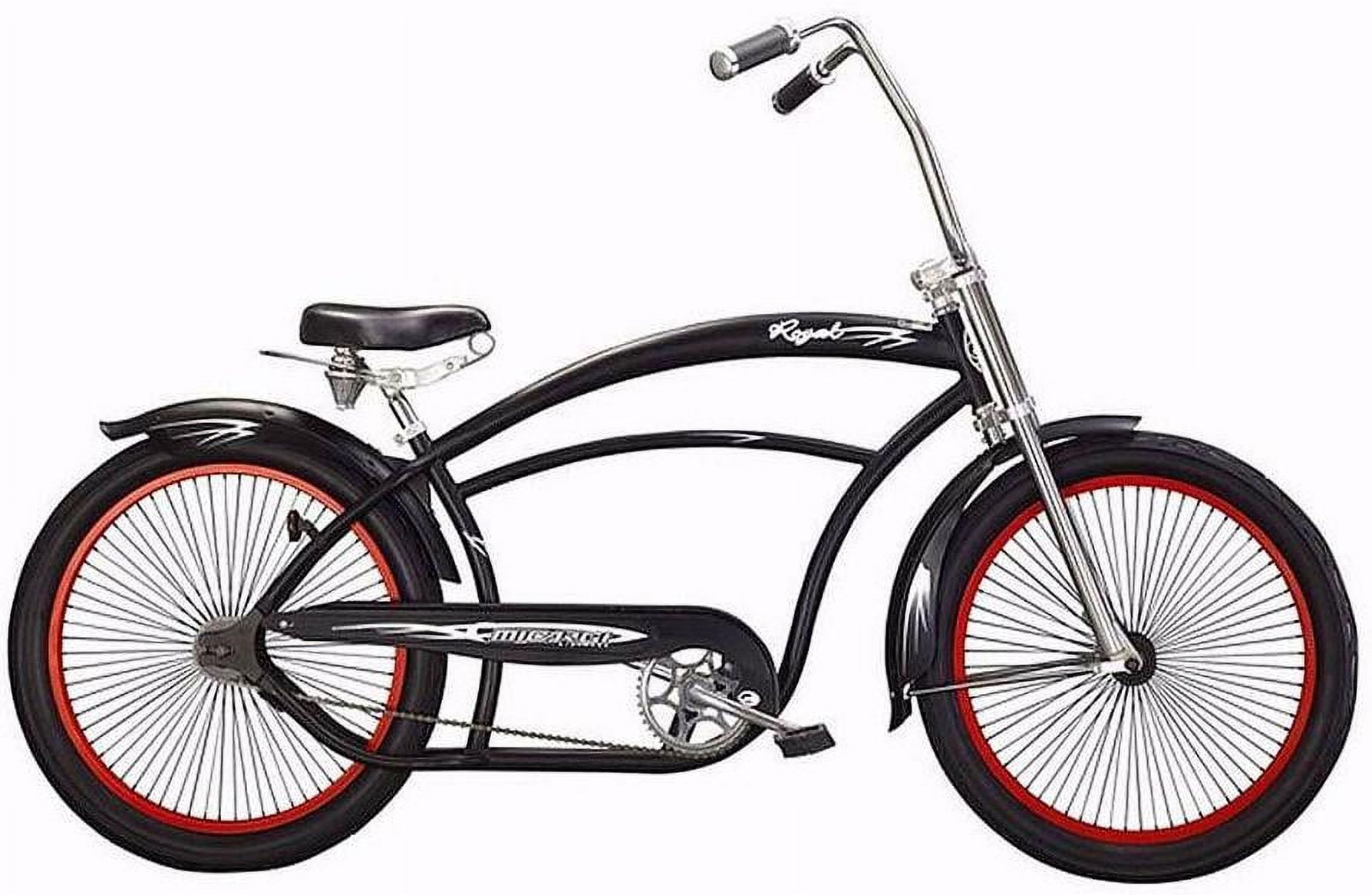 Wonder Wheels 24 in Chopper Bicycle with Oversized Frame and Coaster Brake (Matte Black, 24 in) 3120i