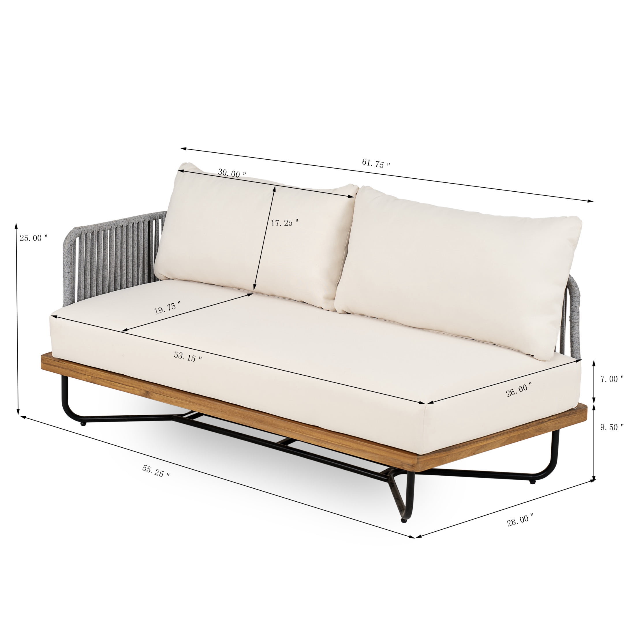 Christopher Knight Home 4-Piece Outdoor Sofa Set, Rope Woven Sectional with Water-Resistant Cushions (Beige, 8-Seat) fpdzv