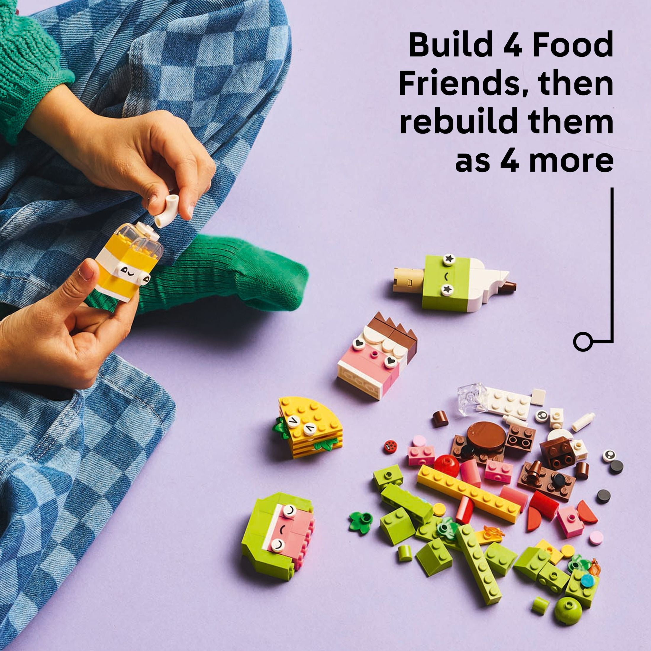 LEGO Classic Creative Food Friends Building Set, Imaginative Pretend Play Food Construction Kit (161 Pieces) i5di9