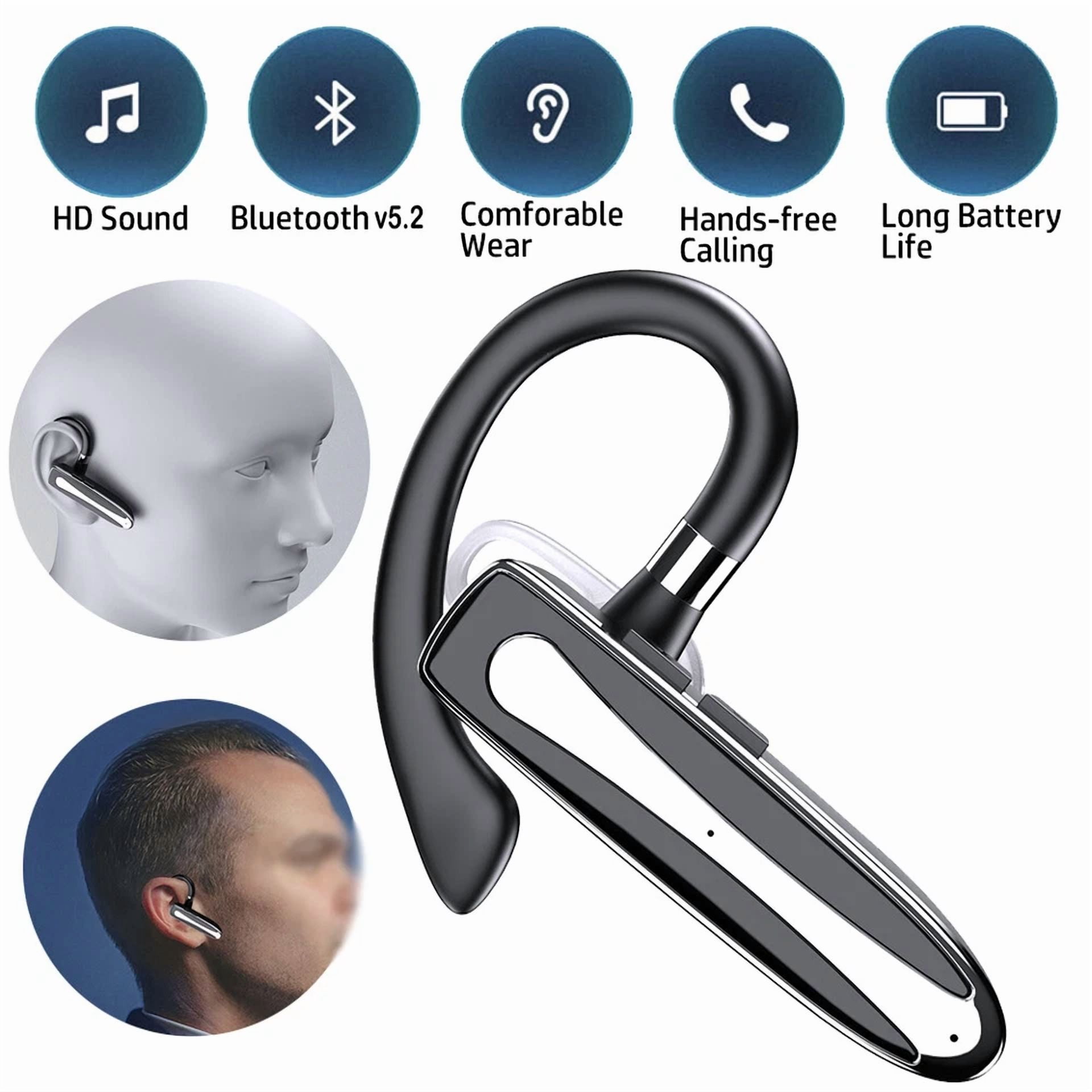 Rhea Wireless Bluetooth 5.2 Handsfree Single Earbud Headset for Truckers (Black, 1 Piece) i5uif