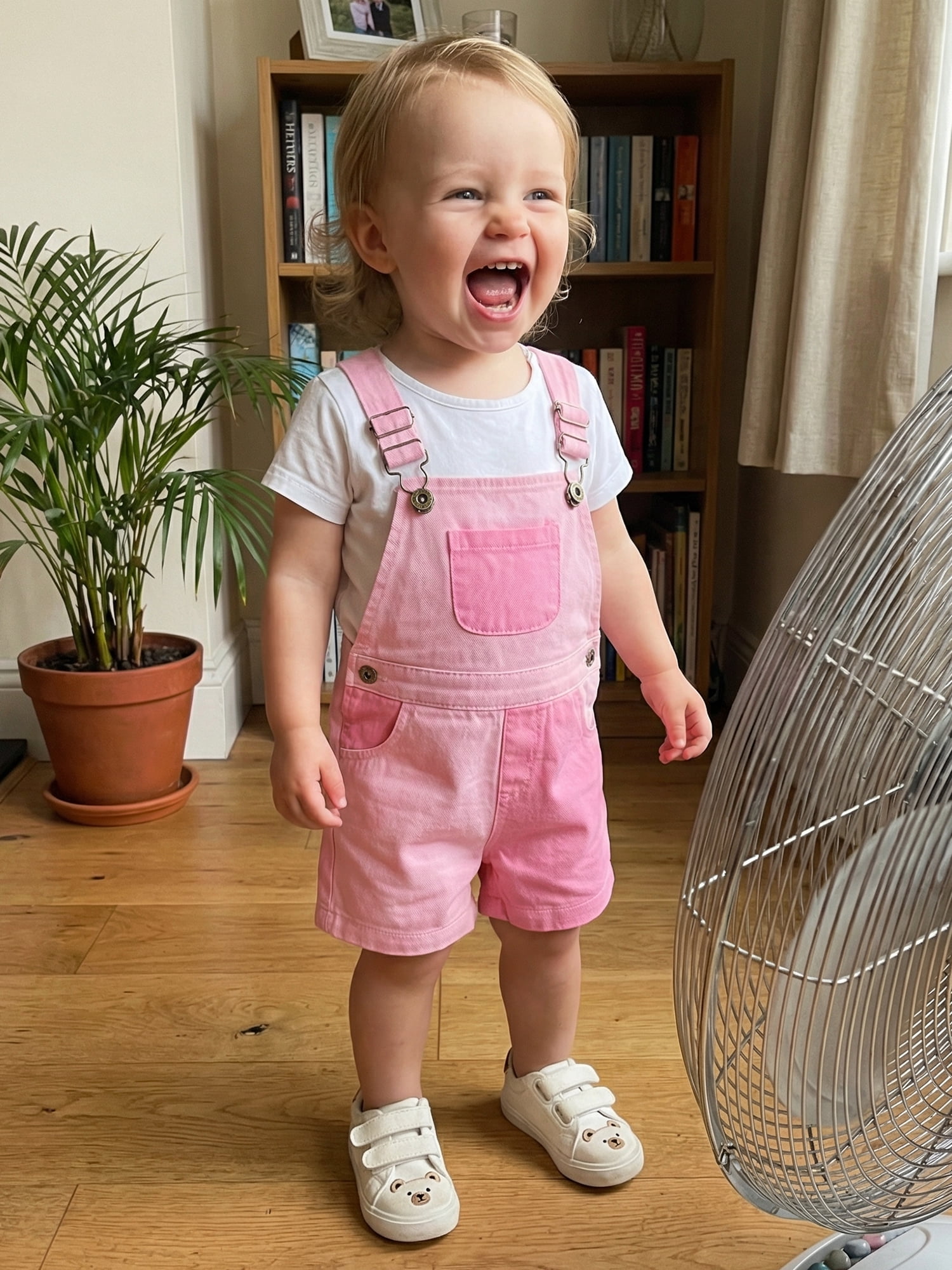 Gzhioc Toddler Overall Shorts Summer Jumpsuit with Pockets (Pink, 2T) svcbc