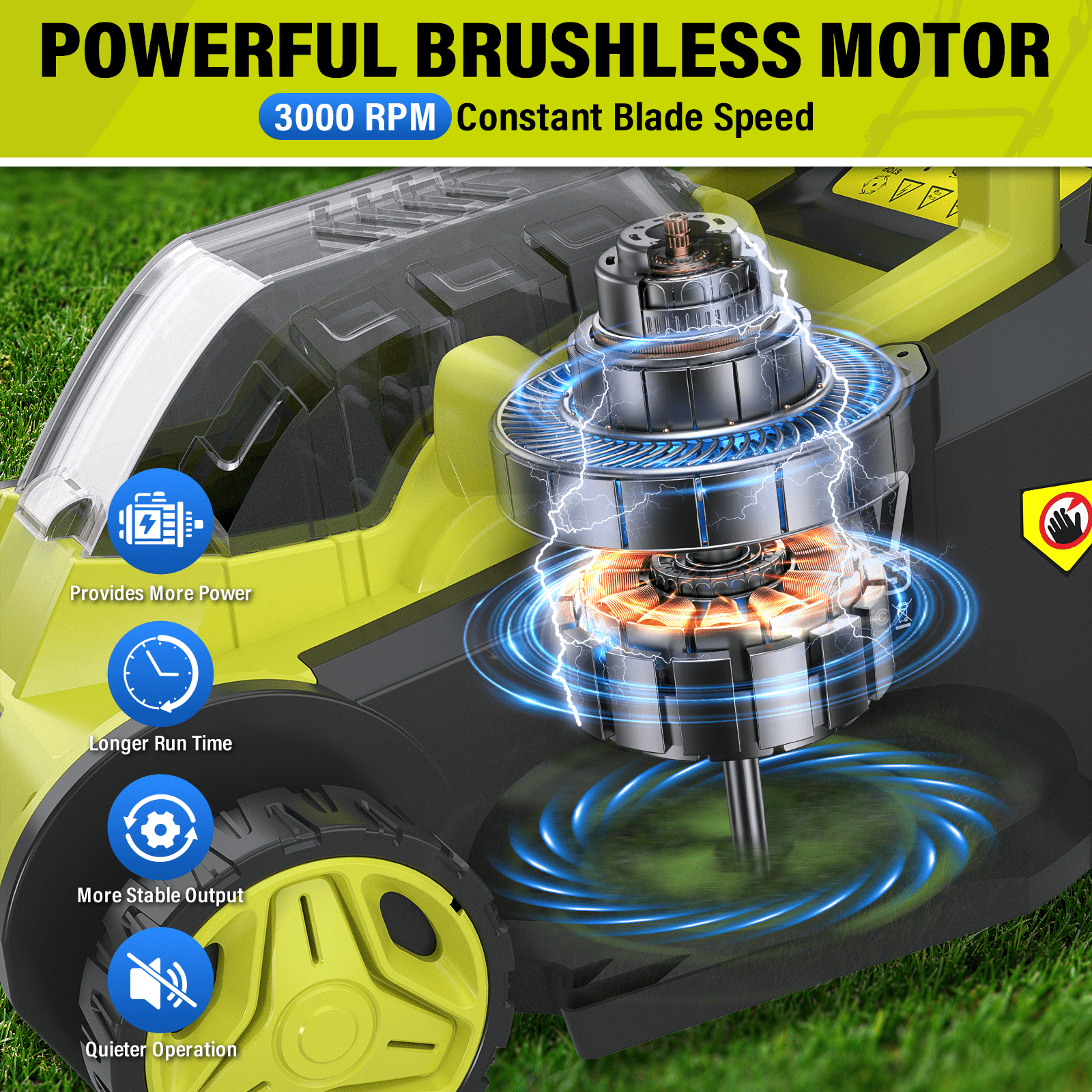 Greenworks 40V 16-inch Cordless Push Lawn Mower, Battery Powered Electric Mower with Dual 4.0Ah Batteries and Charger (Green, 16 in) bv9qi