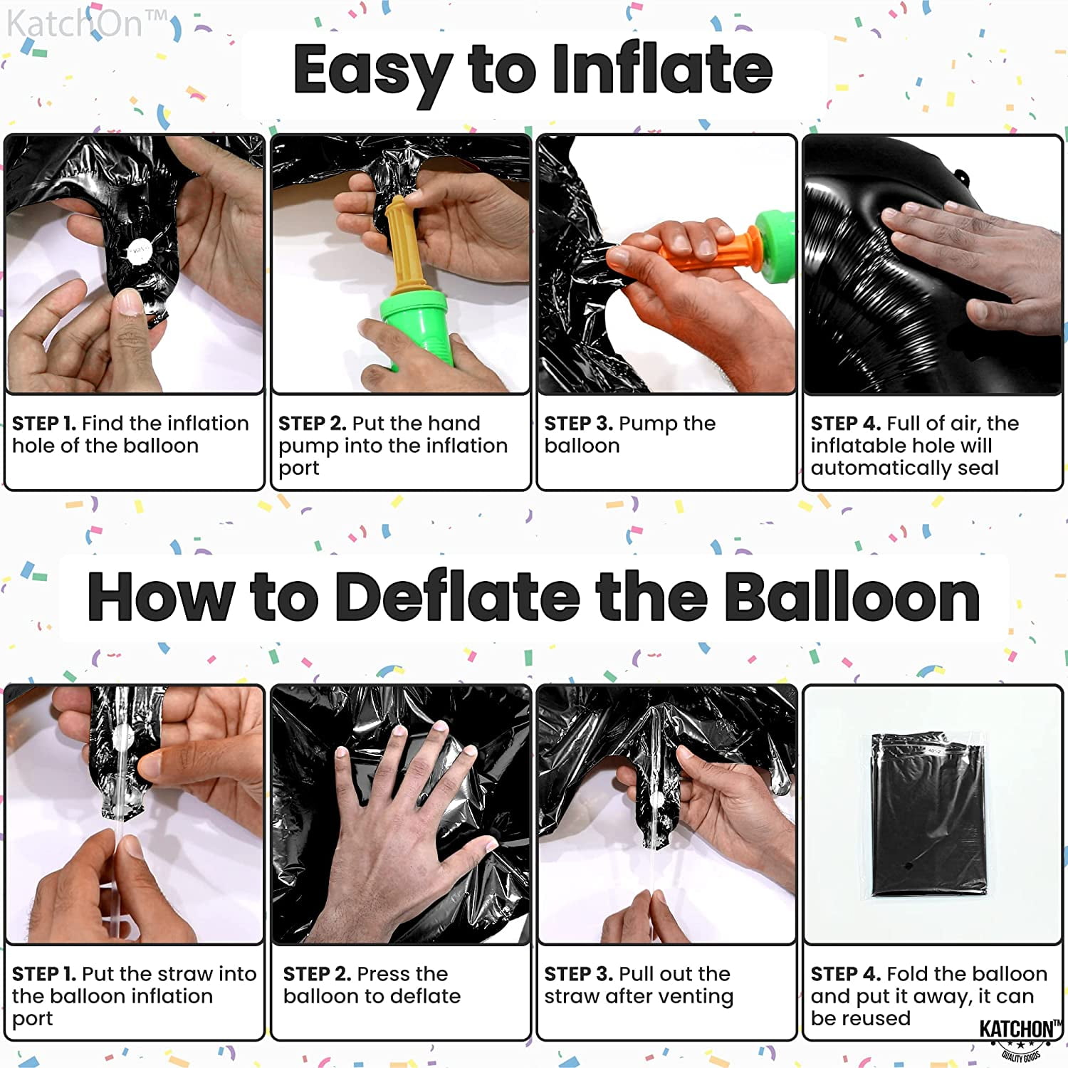 KatchOn Giant Number 40 Balloon Set for Birthday Party Decorations (Black, 40 in) f7o54