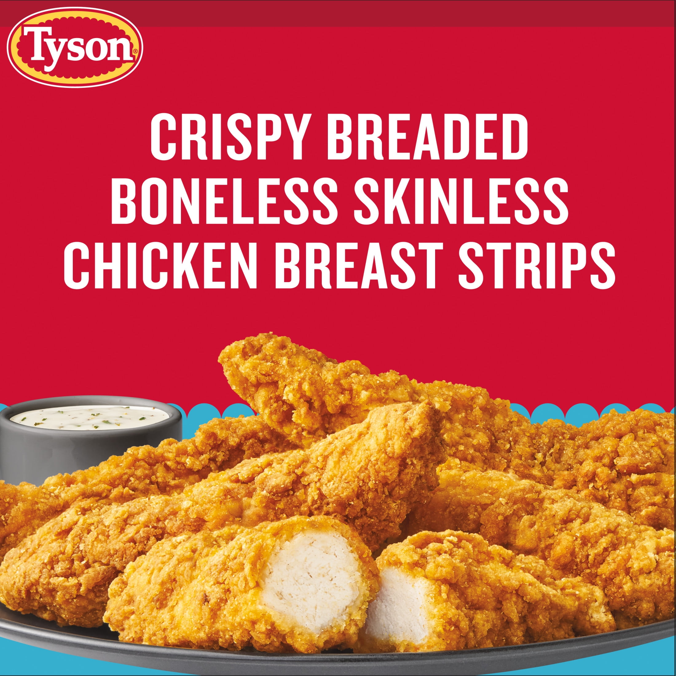 Tyson Crispy Chicken Breast Strips, Fully Cooked Frozen White Meat (25 oz) wx9o7