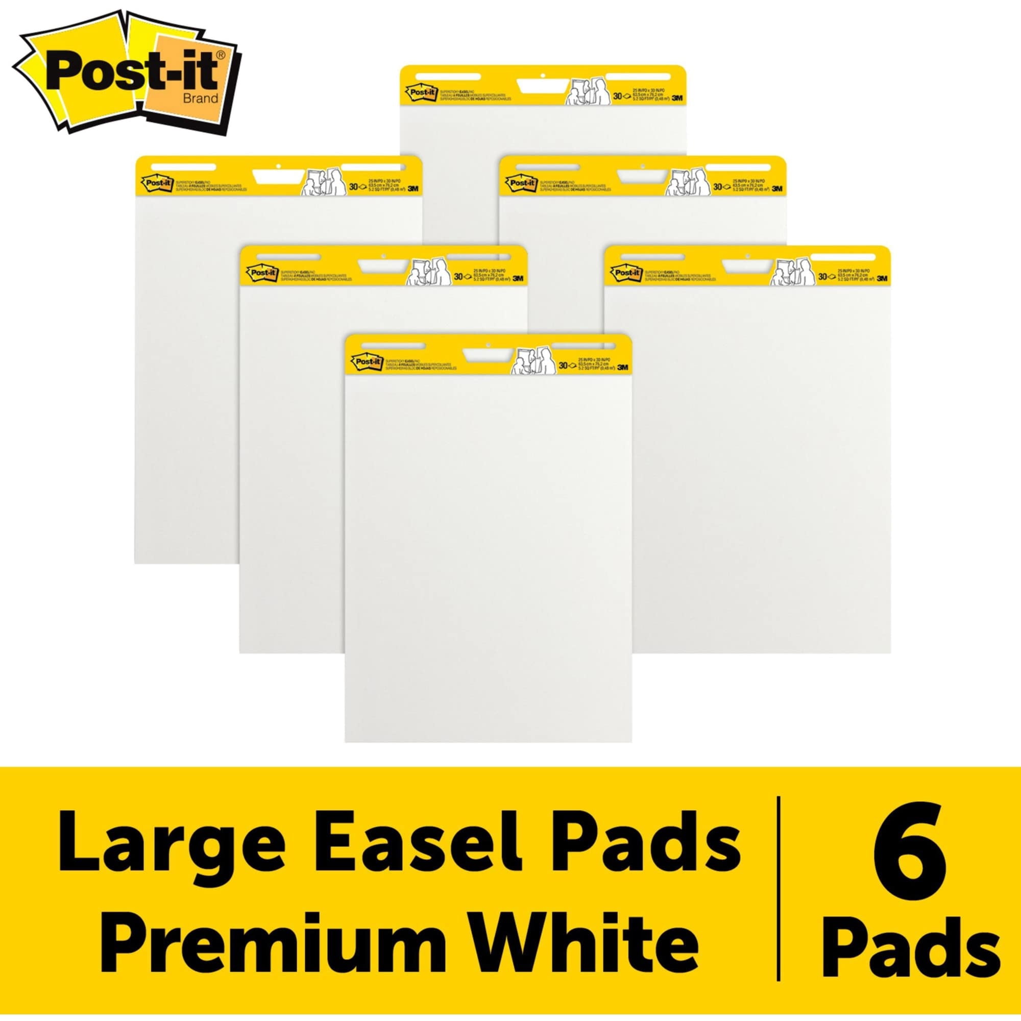 3M Post-it Super Sticky Easel Pads (White, 25 in x 30 in, 6 Pads) igkuf