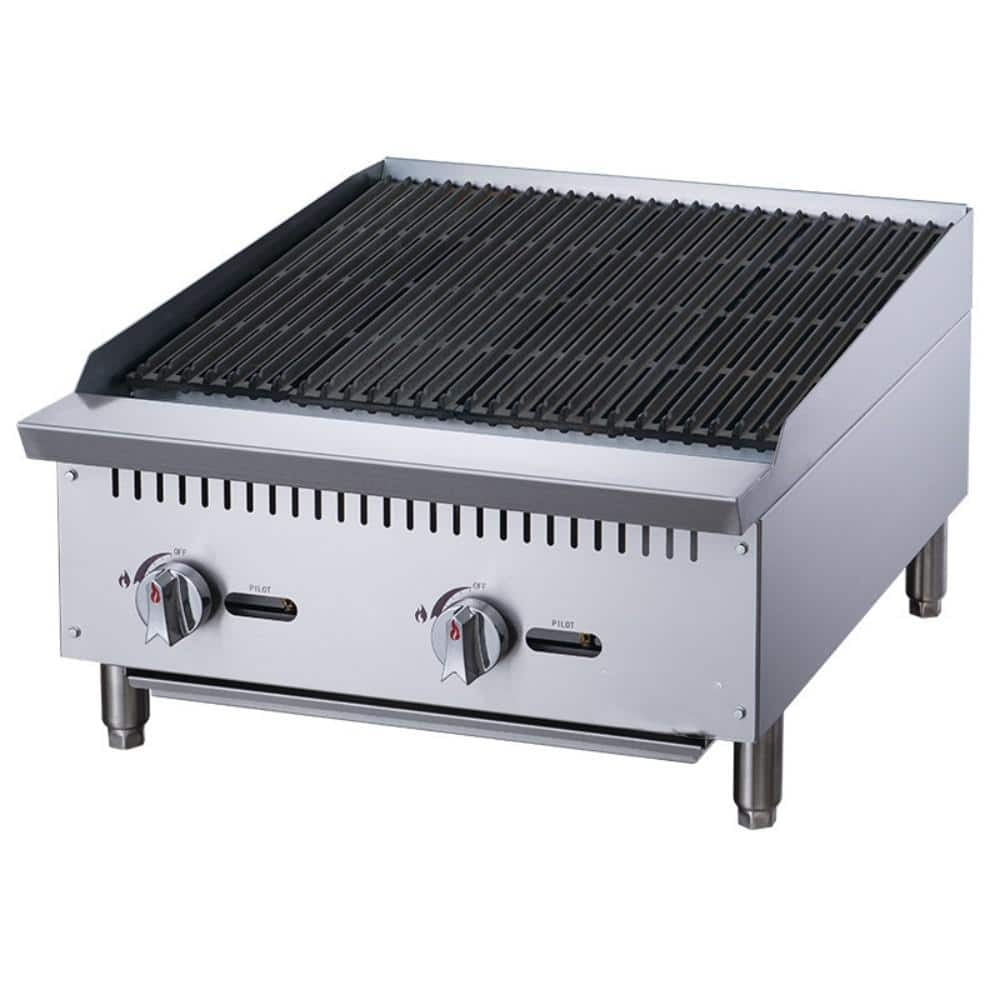Elite Kitchen Supply Heavy-Duty Countertop Radiant Charbroiler, Stainless Steel (24 in) s9sny