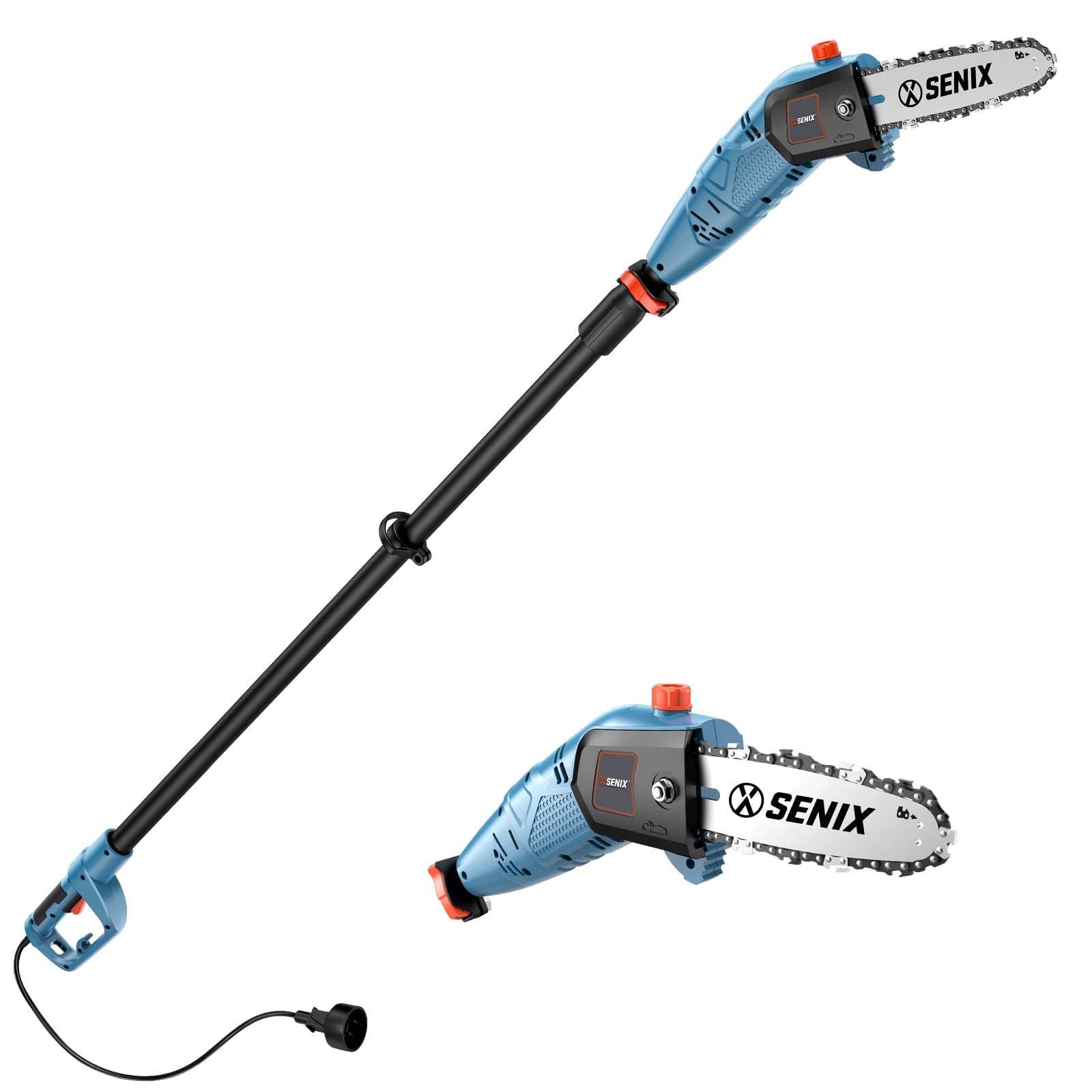 Senix 120V Corded Electric Pole Saw (Blue, 8 in Bar, 103 in Reach) t10an