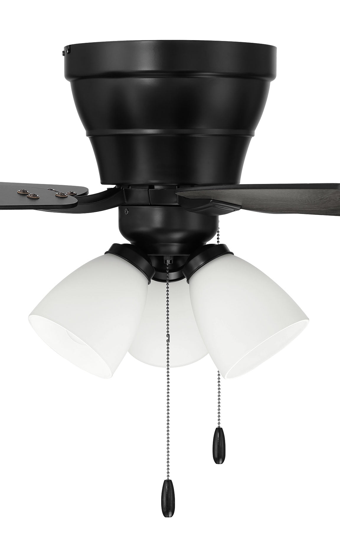 Craftmade Wheeler 5-Blade Flush Mount Ceiling Fan with Integrated Light (Flat Black, 52 in) xr8mh