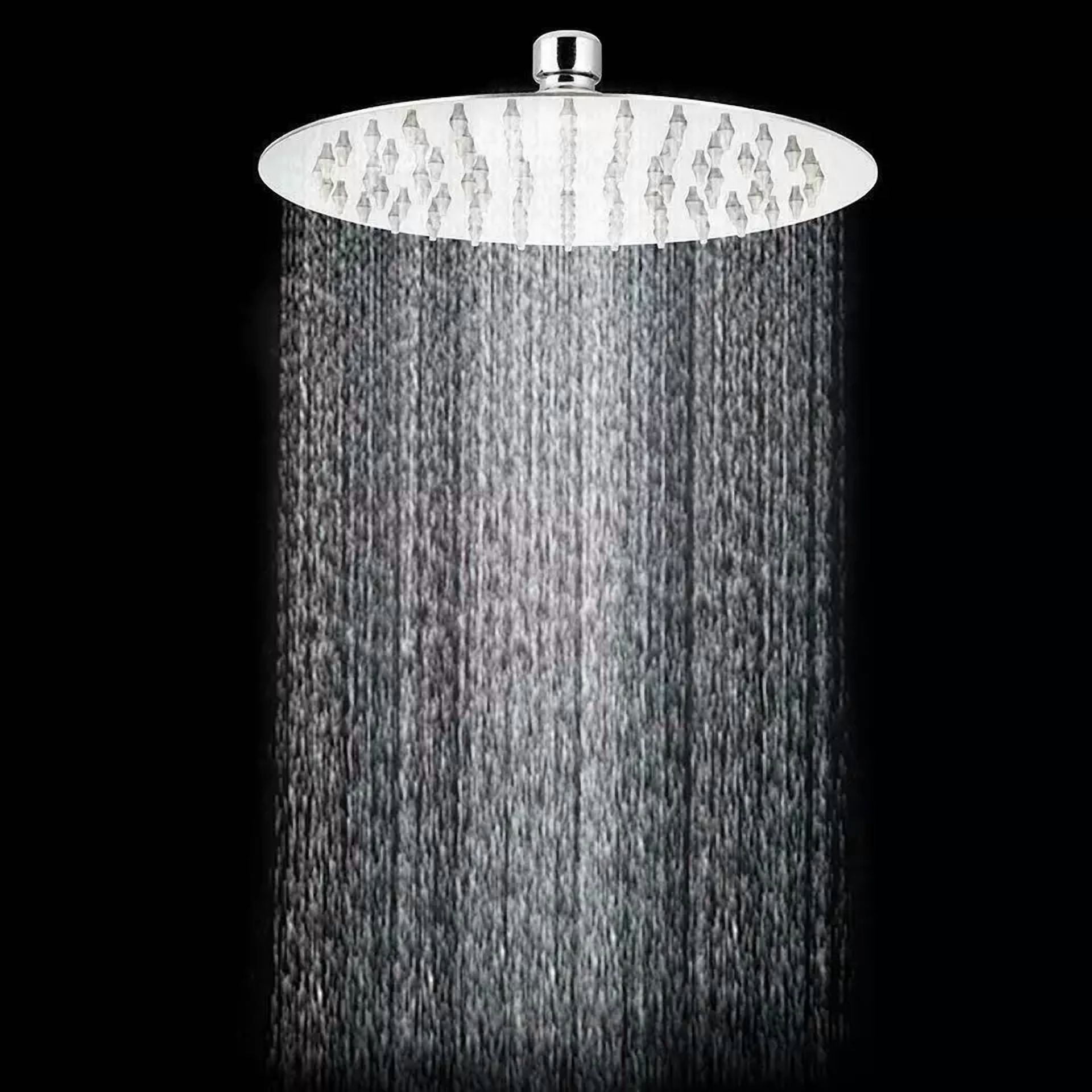 KLYNE 8 in Round Stainless Steel Rain Shower Head High-Pressure Bathroom Faucet (Silver, 8 in) ietp8