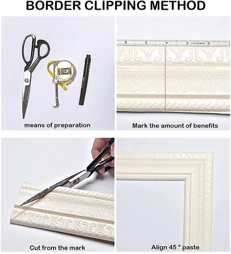 Aorijia Peel and Stick Foam Molding Trim, Flexible Self-Adhesive Wall Baseboard for Home Decor (White, 90 in x 3 in) pcr4t