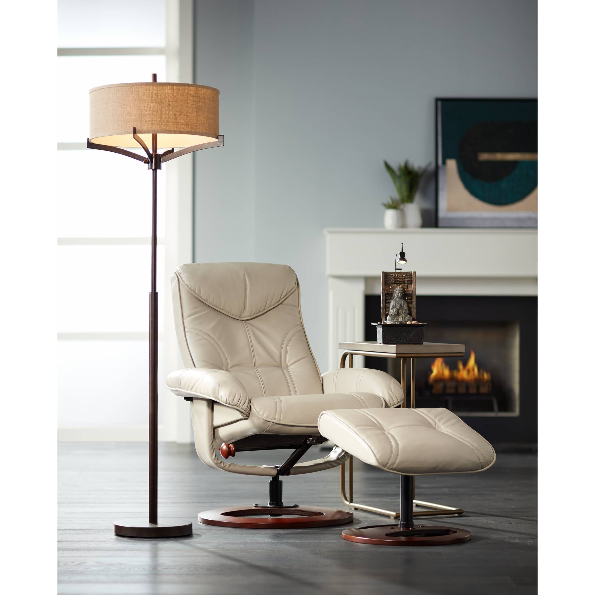 Franklin Iron Works Tremont Mid Century Modern Floor Lamp (Deep Bronze, 62 in) zpvrn