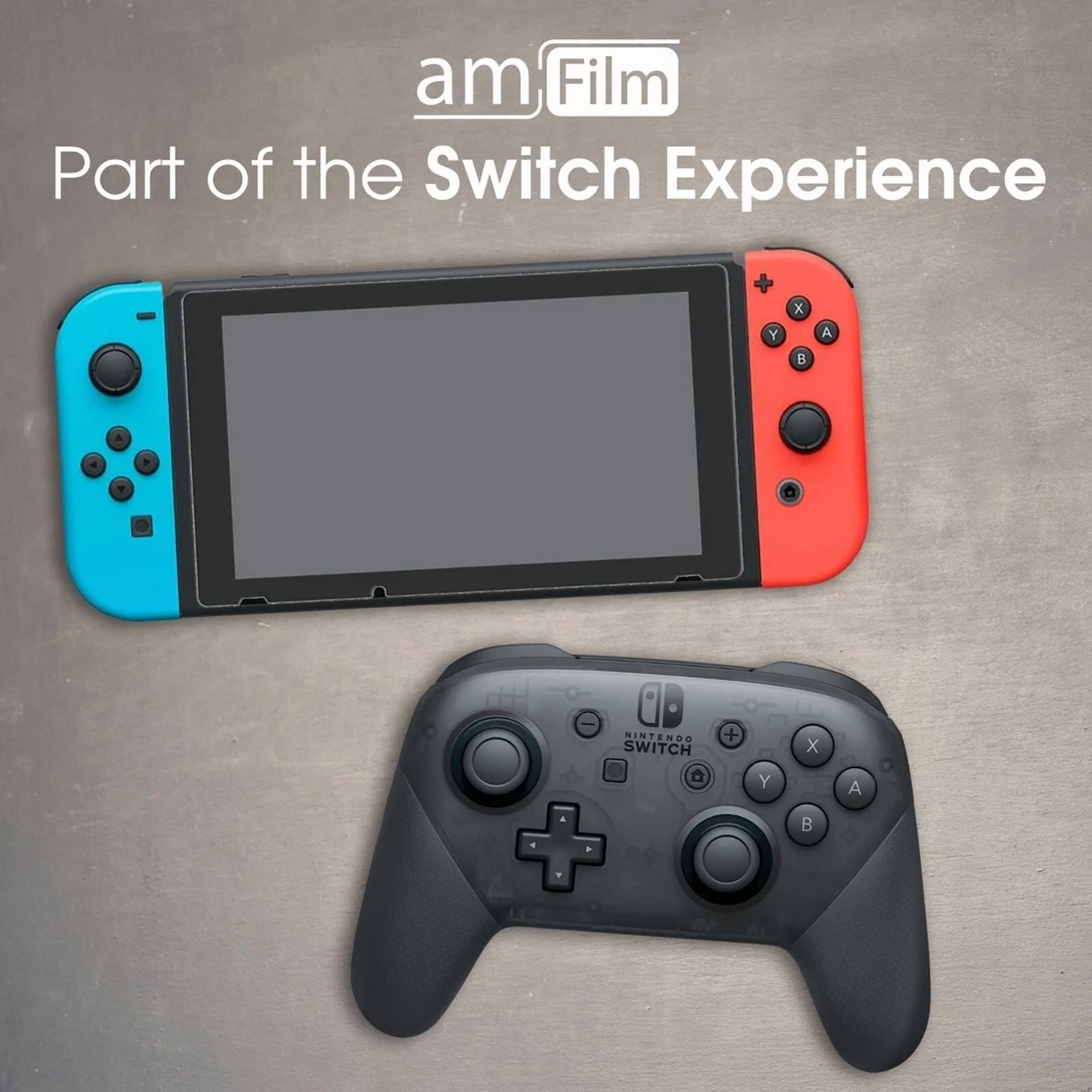 Amfilm Nintendo Switch Tempered Glass Screen Protector (Scratch-Resistant, Ultra-Clear) (2 Pack) cqxk2