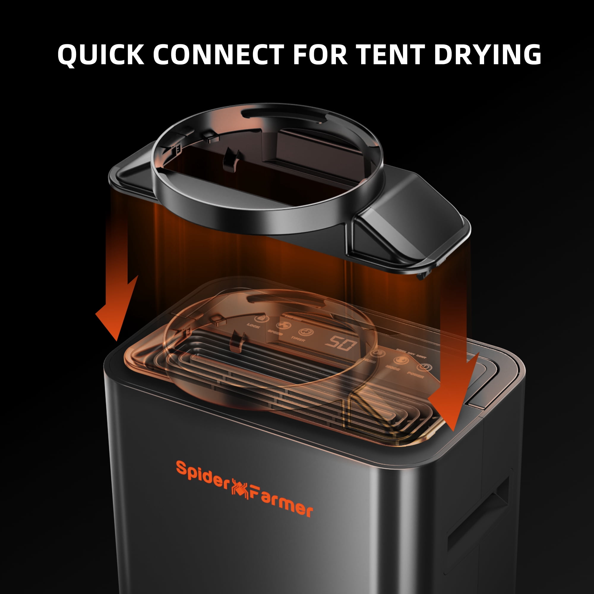 Spider Farmer 32 Pint Dehumidifier with Continuous Drain Hose for Grow Tents and Indoor Gardens (Black, 32 Pint) b0huz