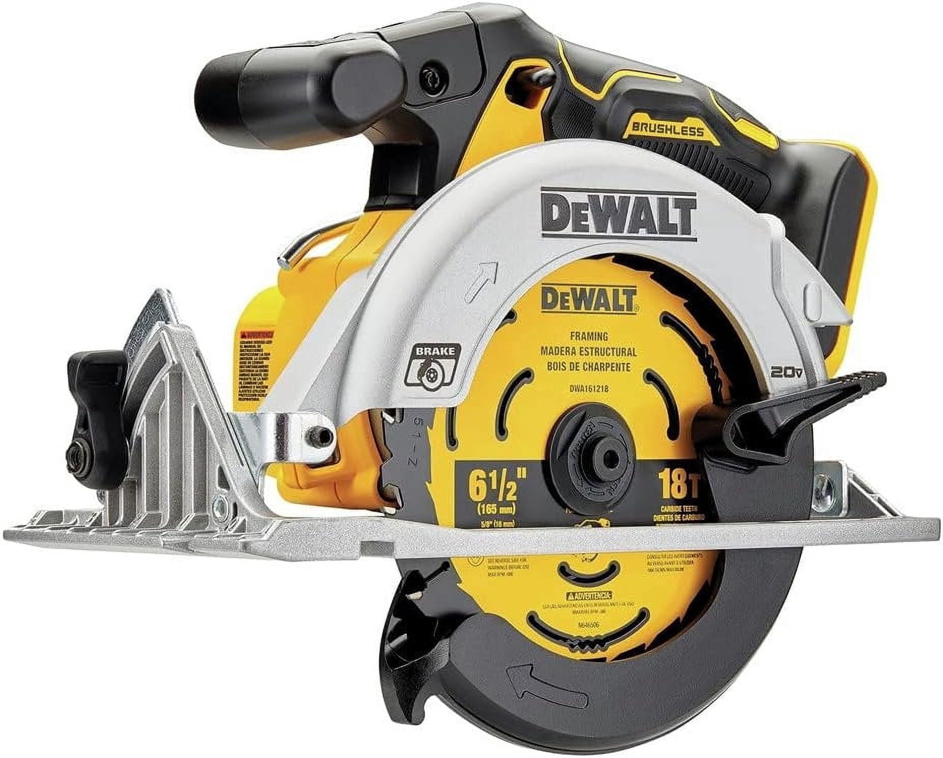 DEWALT 20V MAX Circular Saw, Cordless Power Tool, Brushless Motor (Yellow, 6.5 in) tcwrq
