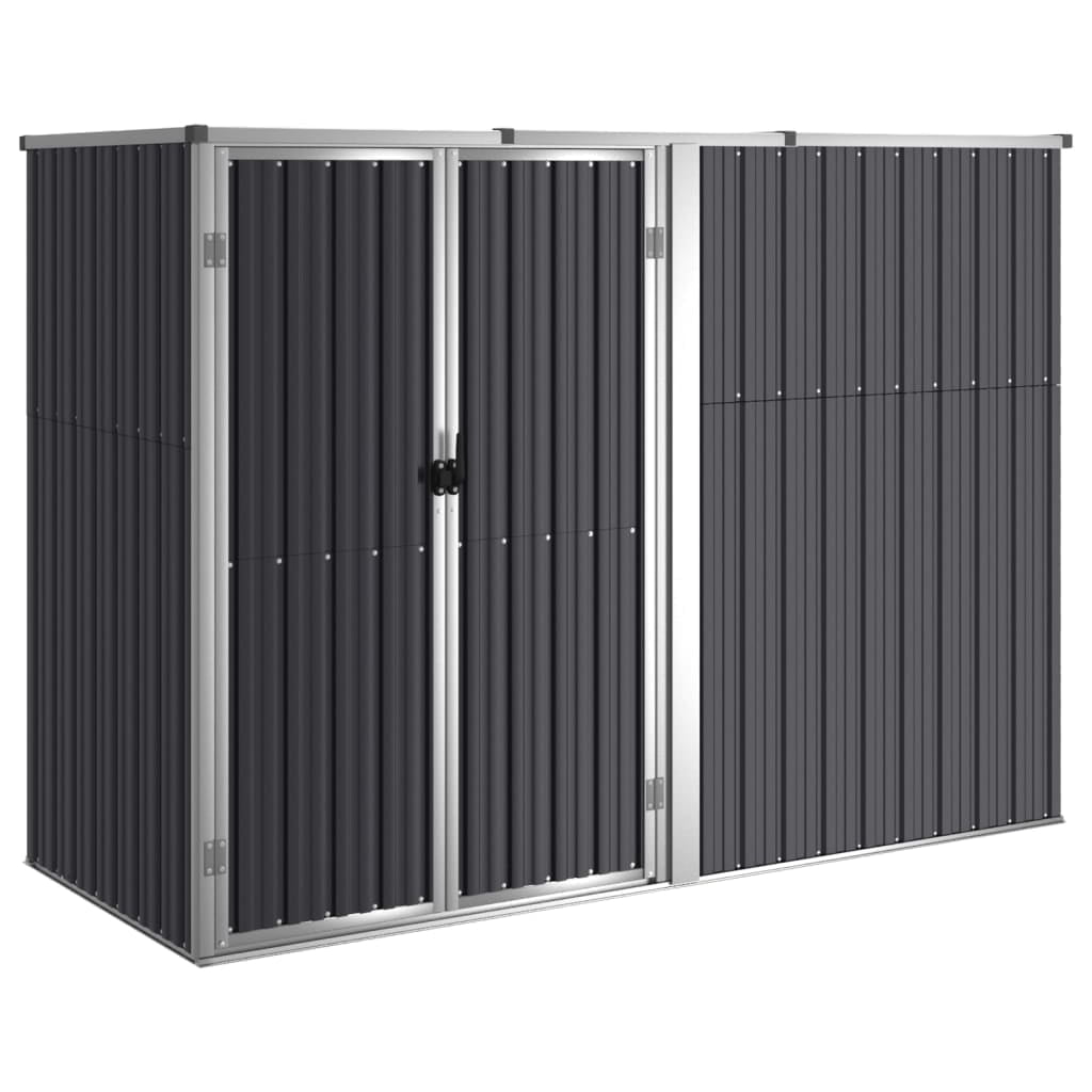 vidaXL Outdoor Storage Shed with Lockable Door (Black, 88.6 in x 35 in x 62.6 in) welud