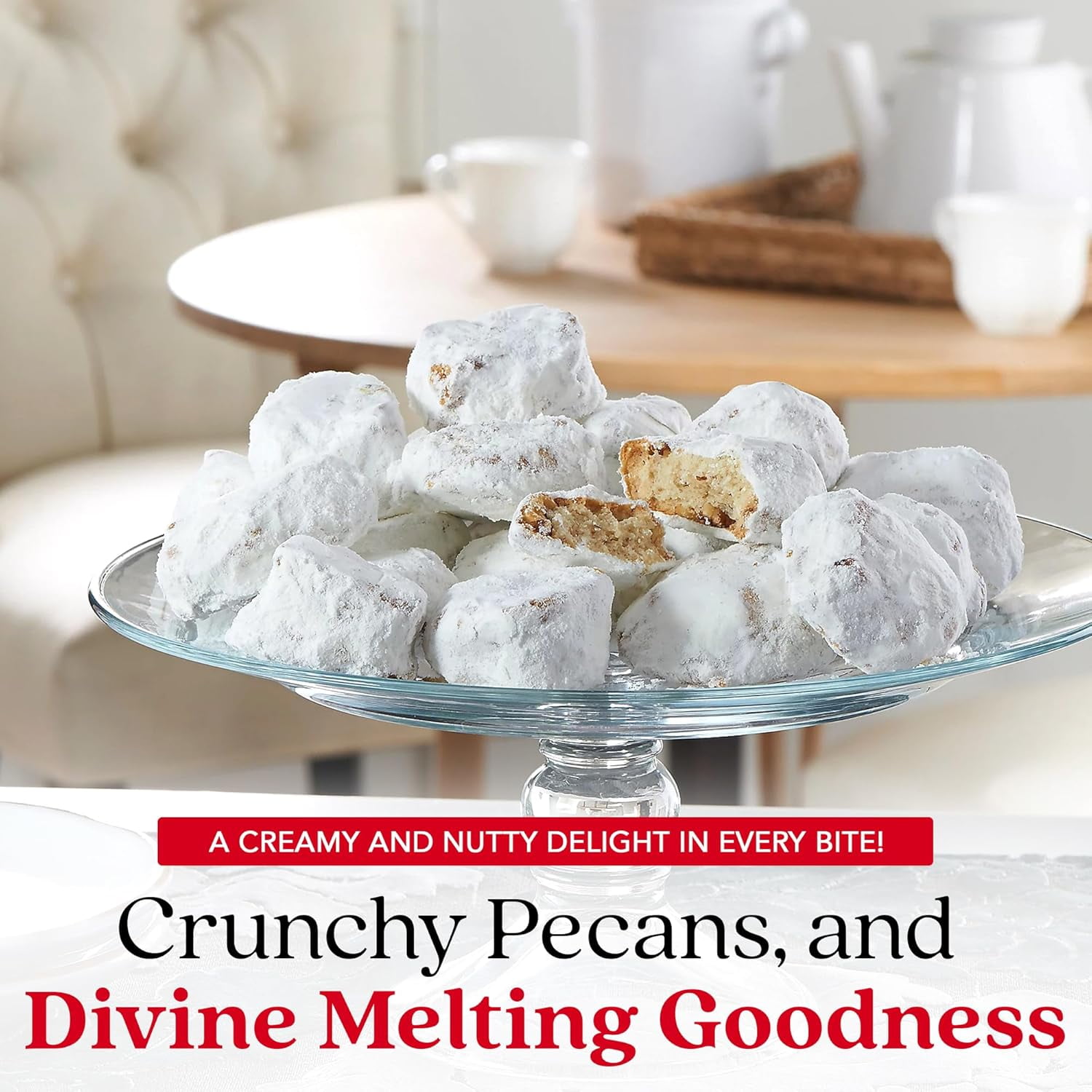 David’s Cookies Butter Pecan Meltaway Cookies, Gourmet Bakery Dessert in Gift Tin (32 oz) tolvf