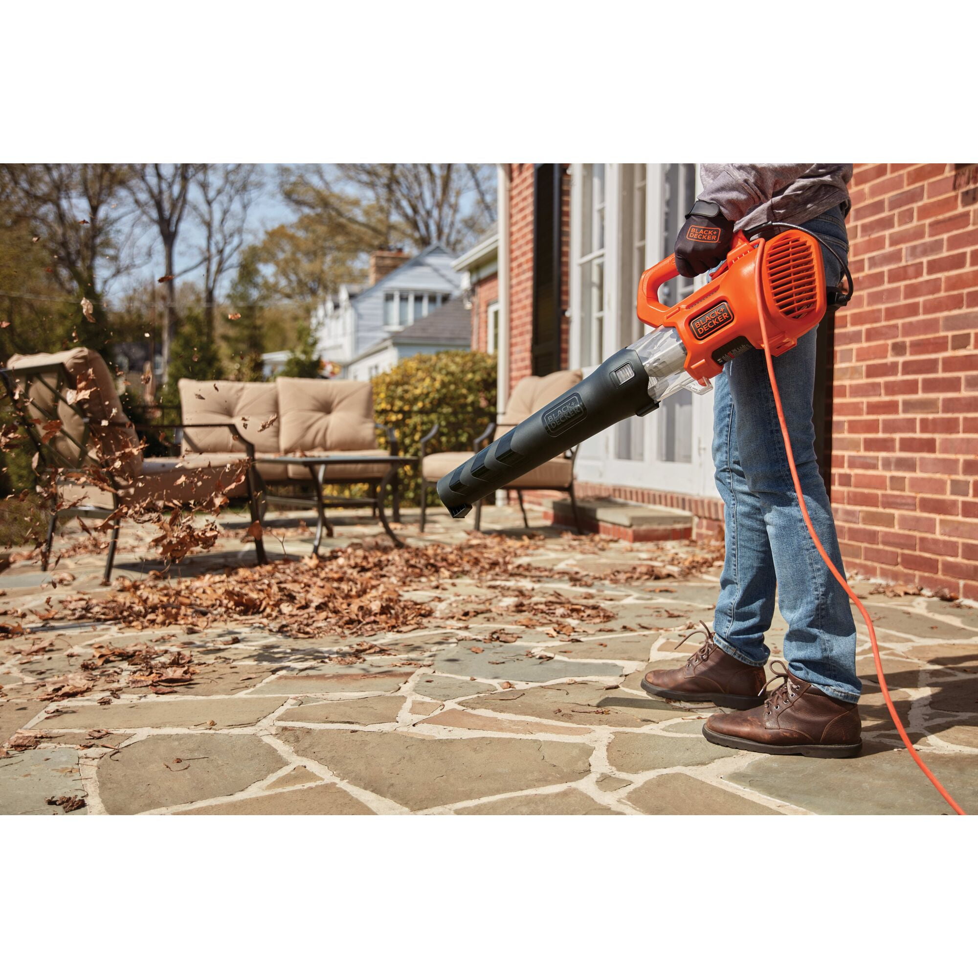 BLACK+DECKER Electric Axial Leaf Blower, 9 Amp High-Performance Yard Cleanup Tool (Black, 140 MPH) 9y9y4