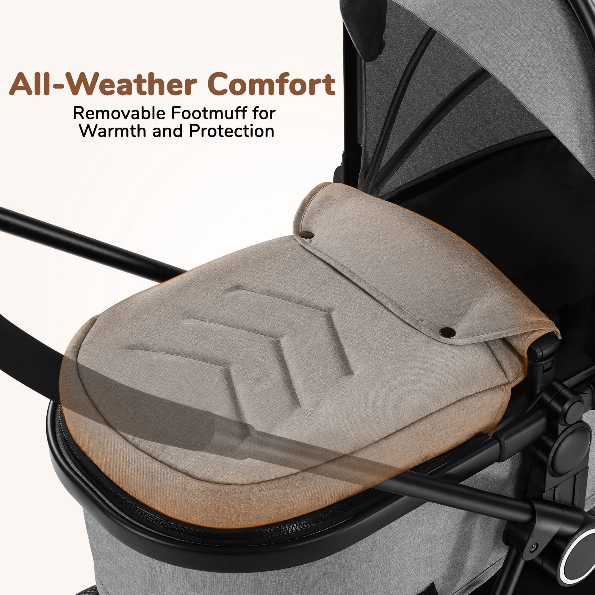 Vomeast Foldable Lightweight Travel Stroller with Reversible Seat and 5-Point Harness (Grey, 33 lb Capacity) 1lvg6