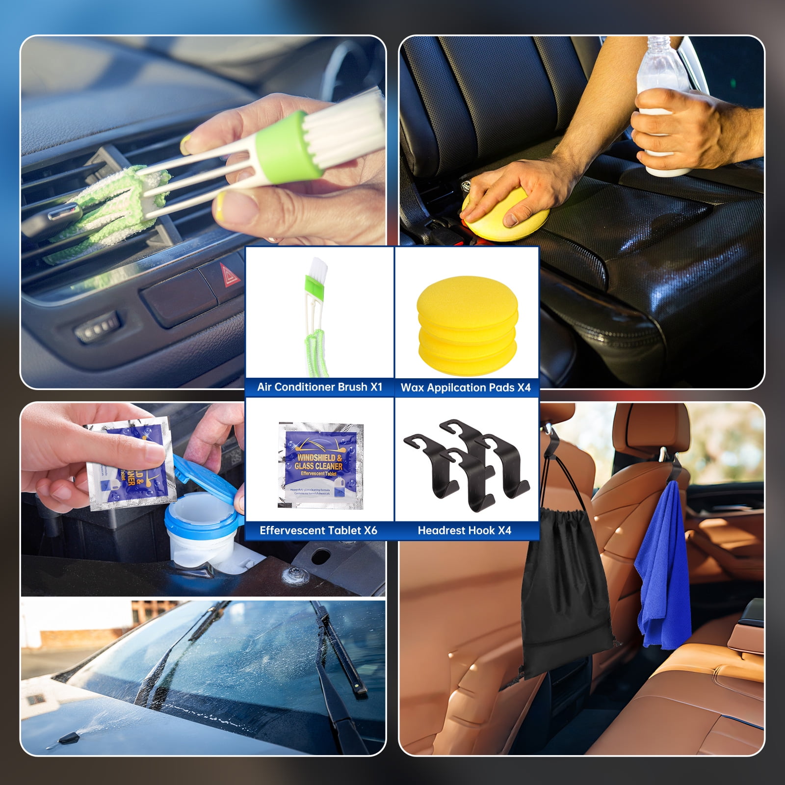 Lafati 37-Piece Car Wash Detailing Kit with Foam Gun Sprayer and Microfiber Cleaning Tools (37-Piece Set) 4vjnu