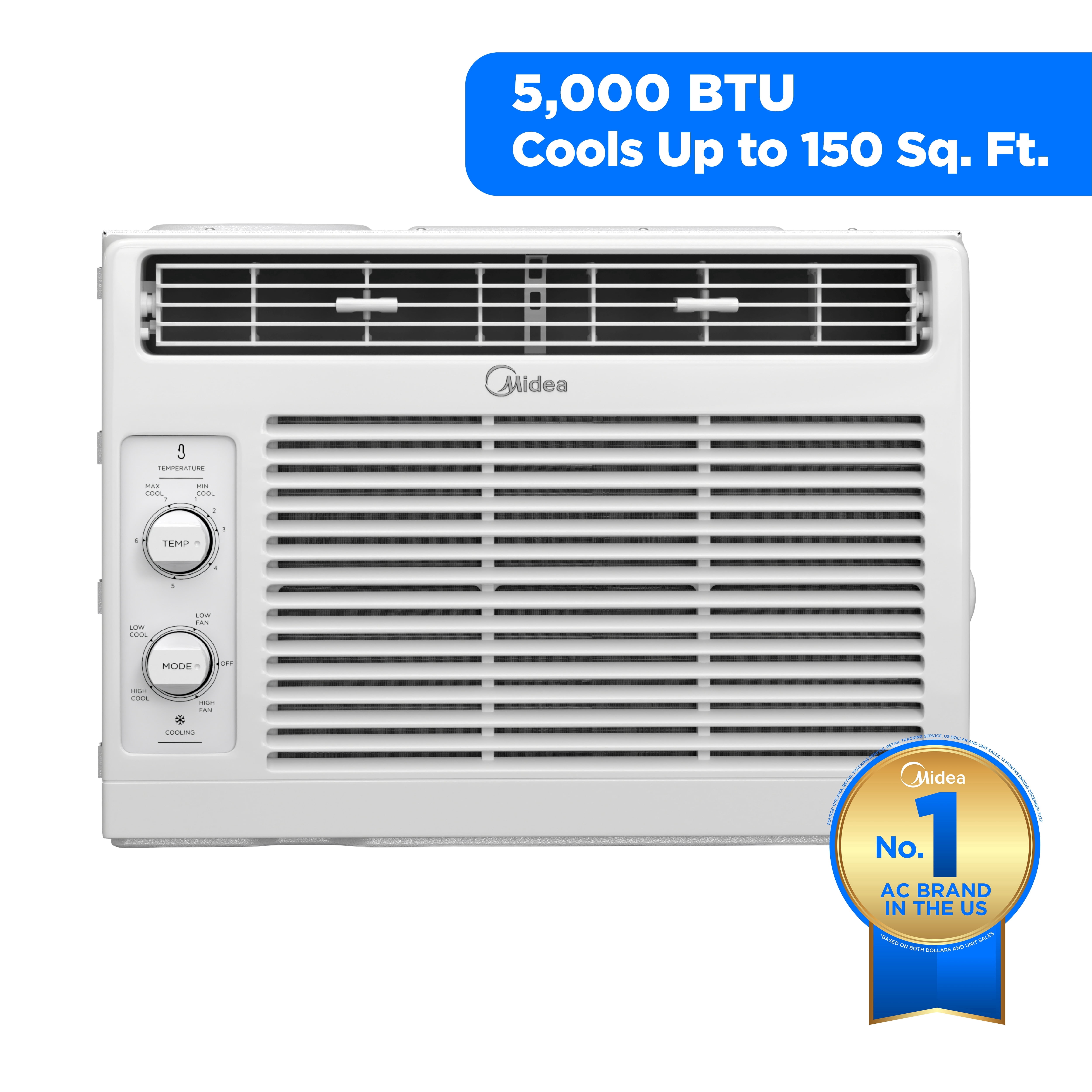 Midea 5,000 BTU Window Air Conditioner for Small Rooms (White, 150 sq ft) iooqr