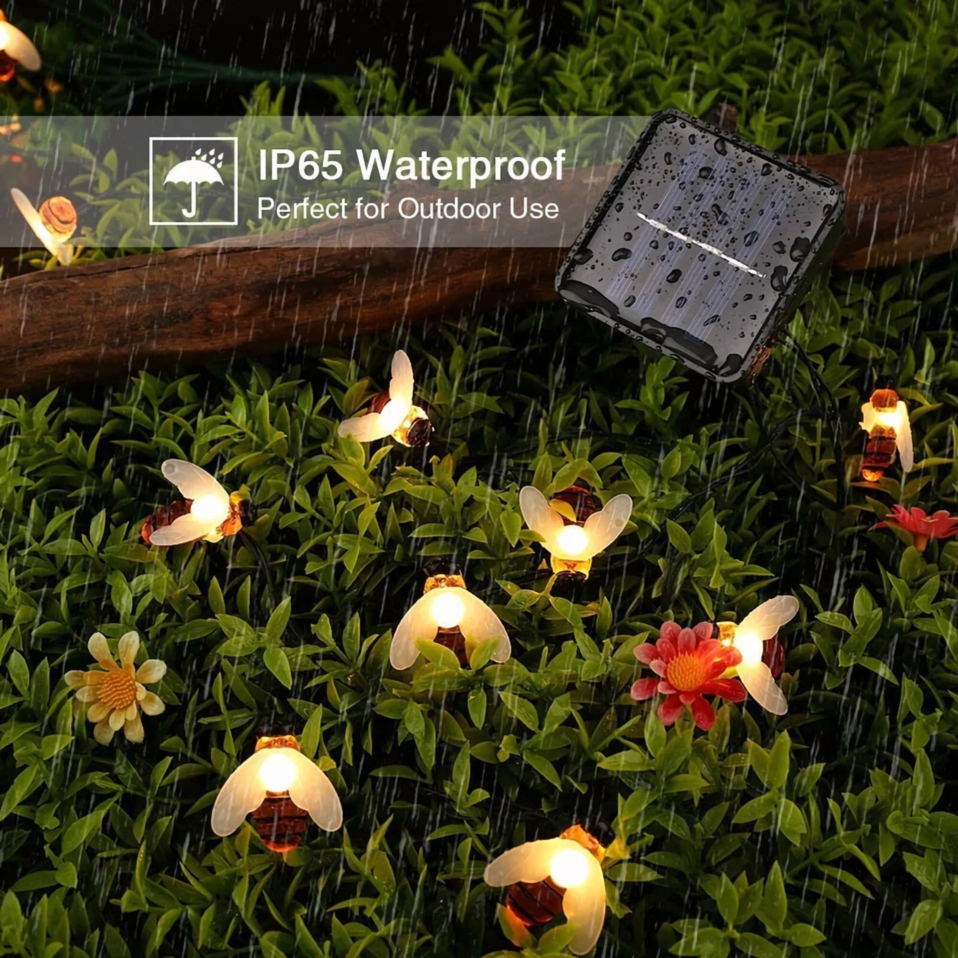 Purely Elizabeth Solar String Lights Bumblebee Garden Decor (Warm White, 19.7 in) y8qz9