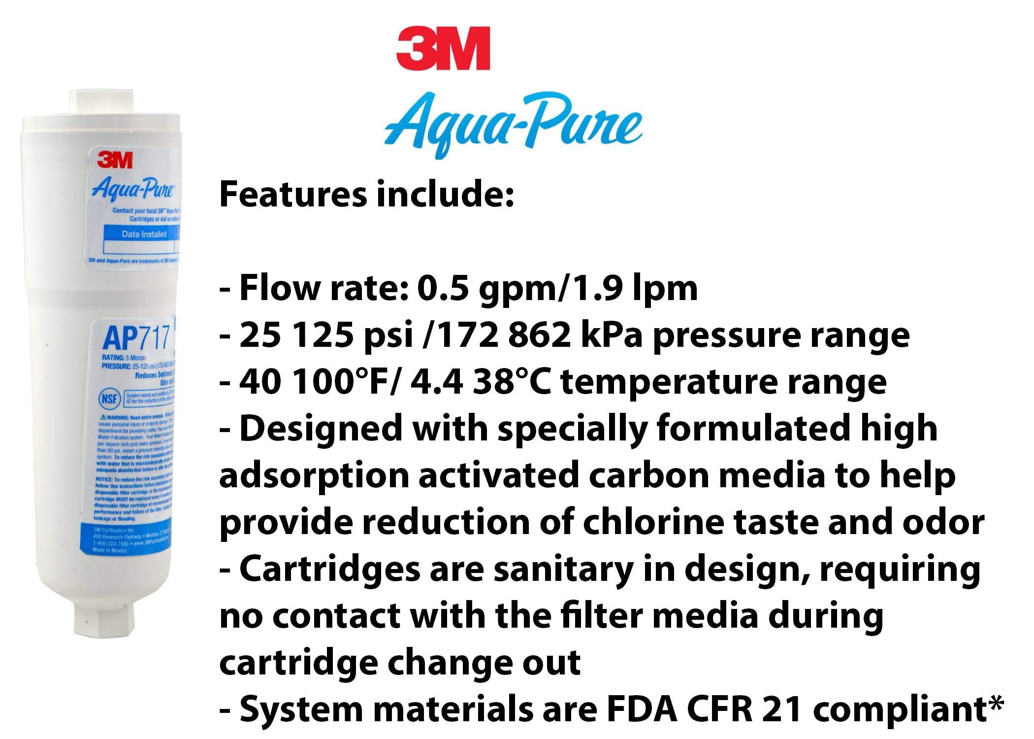 3M Aqua-Pure In-Line Water Filter System for Refrigerators and Ice Makers (AP717, 1 Pack) 0t4ky
