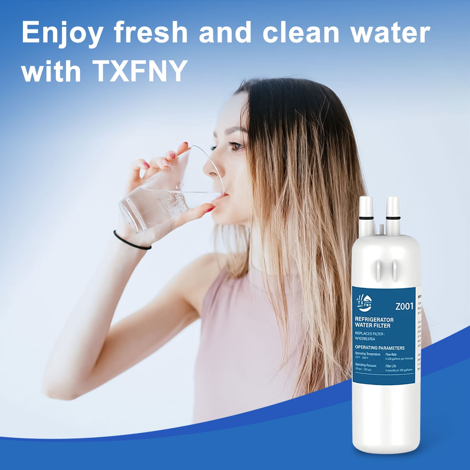 TXFNY Refrigerator Water Filter Replacement for Whirlpool Filter 1 (Compatible with EDR1RXD1, W10295370, 1 Pack) aylmy