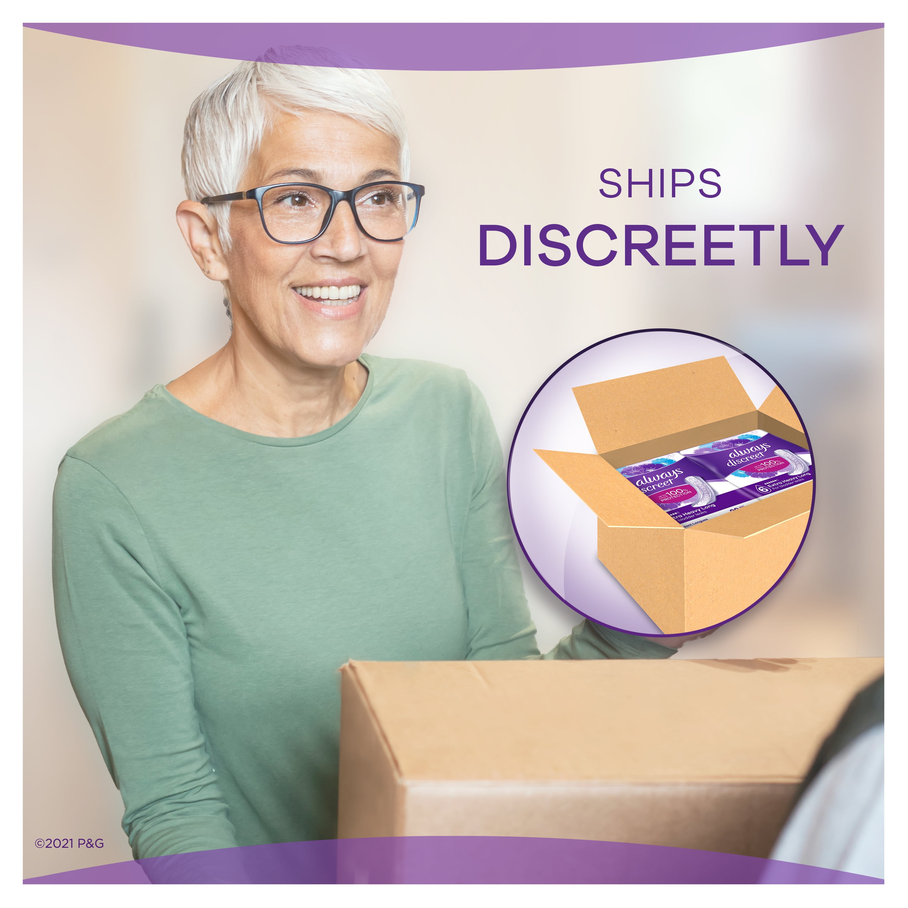 Always Discreet Incontinence Pads, Extra Heavy Absorbency, Long Length (90 Count) gf09l