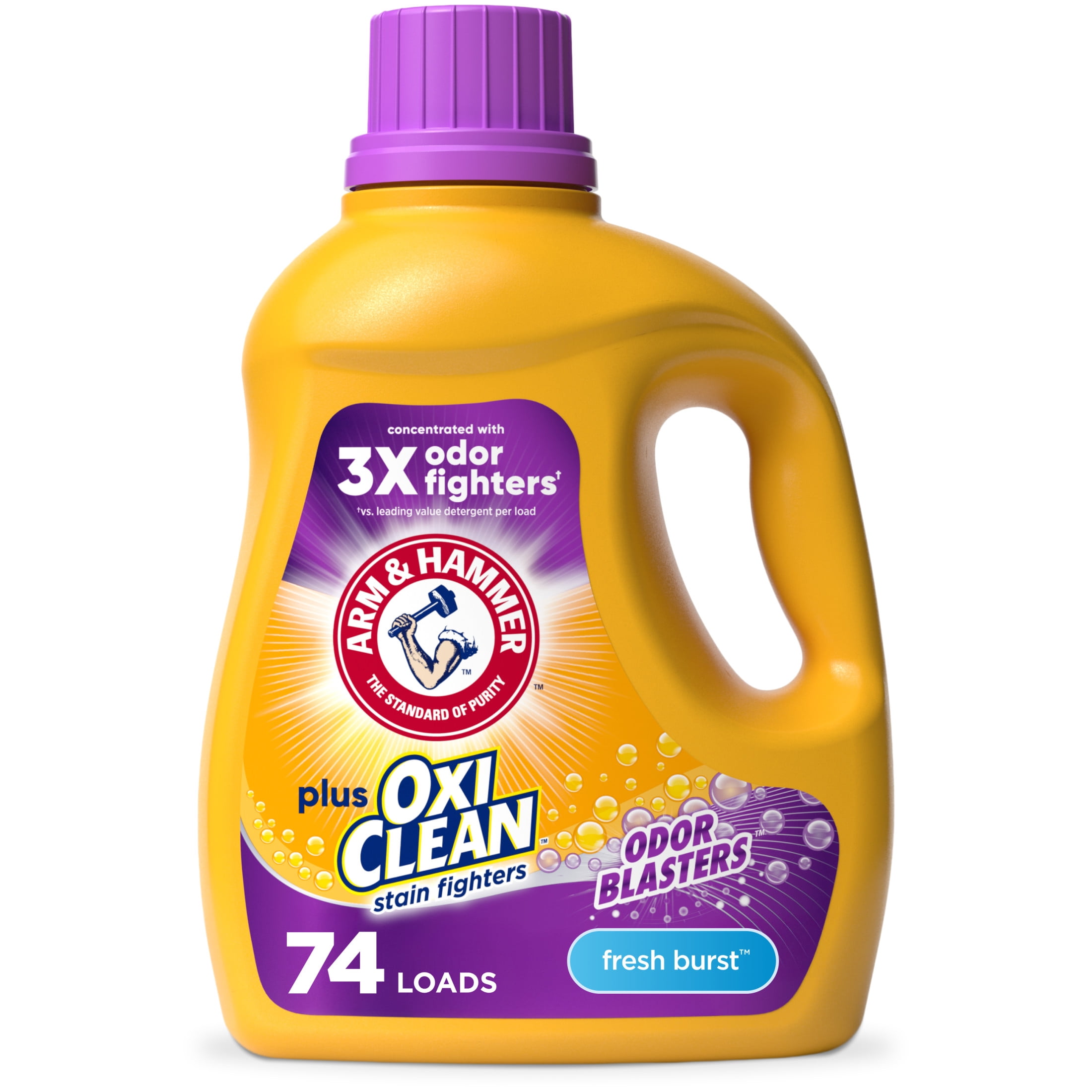 ARM & HAMMER Plus OxiClean Odor Blasters Liquid Laundry Detergent, Fresh Burst (96.2 fl oz) rvowv