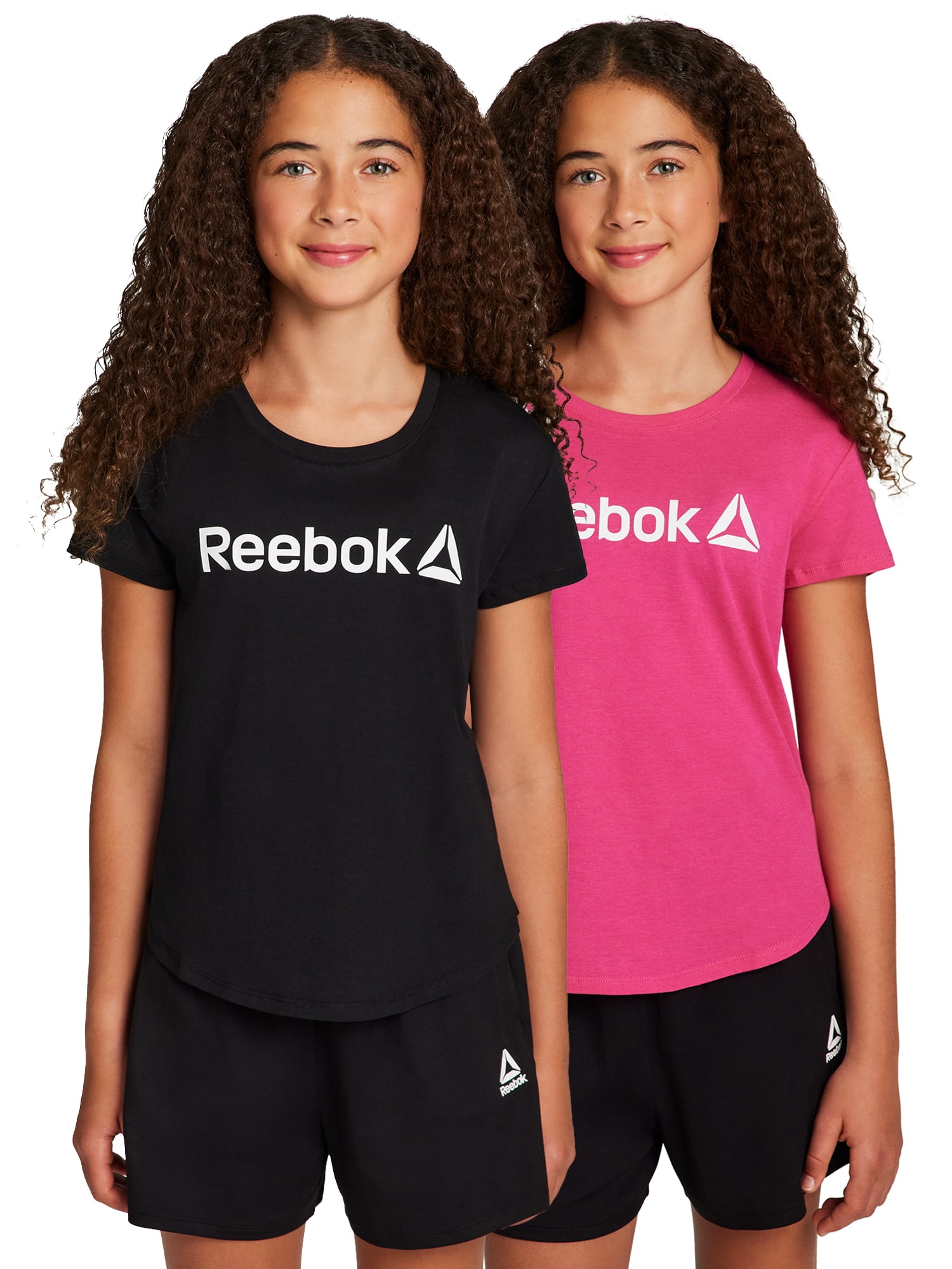 Reebok Girl’s Athletic Identity Short Sleeve T-Shirt (Black, Size S, 2-Pack) ldlvv
