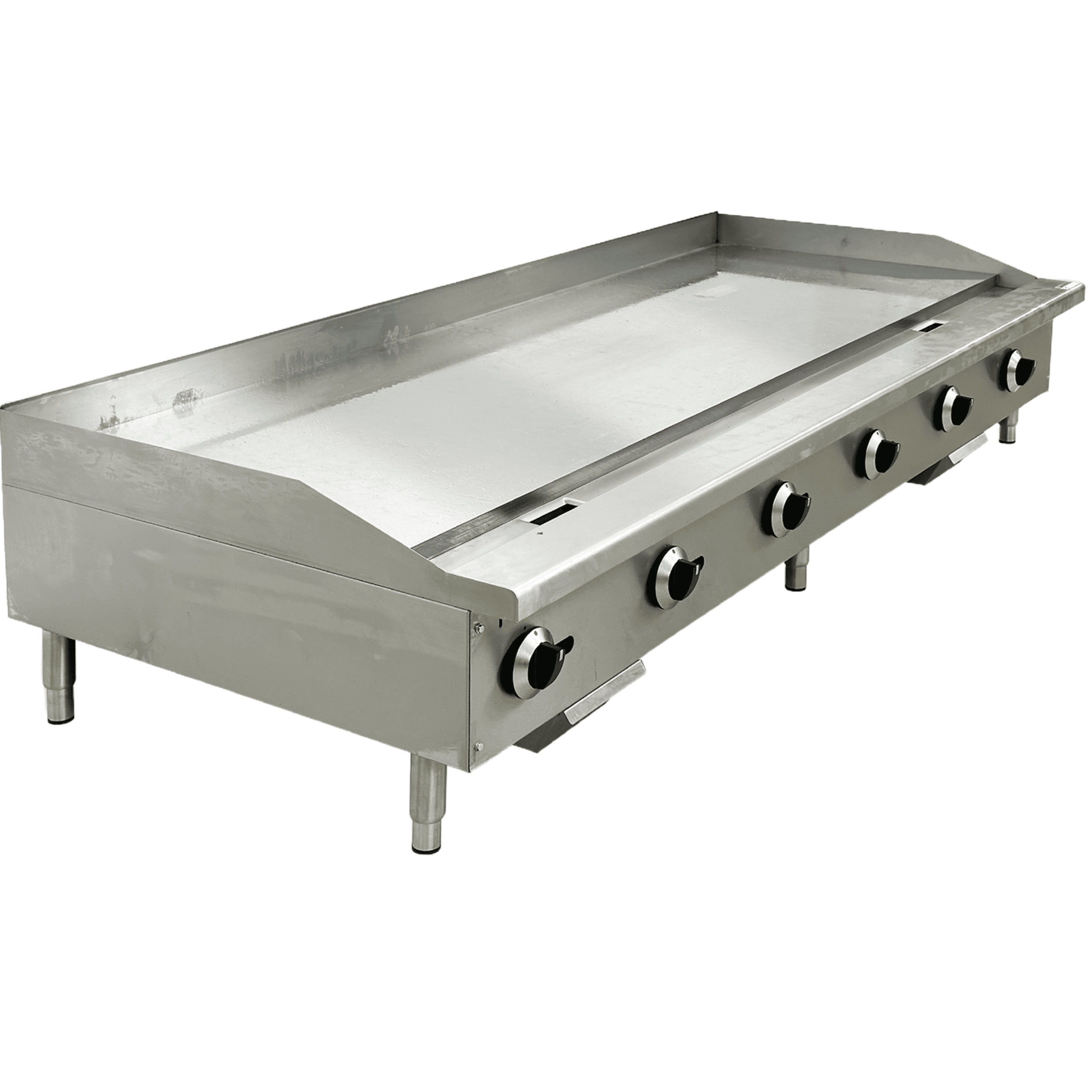 Elite Kitchen Supply 72 in. Commercial Gas Griddle, Heavy-Duty Stainless Steel Flat Top Cooking Equipment (Silver, 72 in.) 7ypng