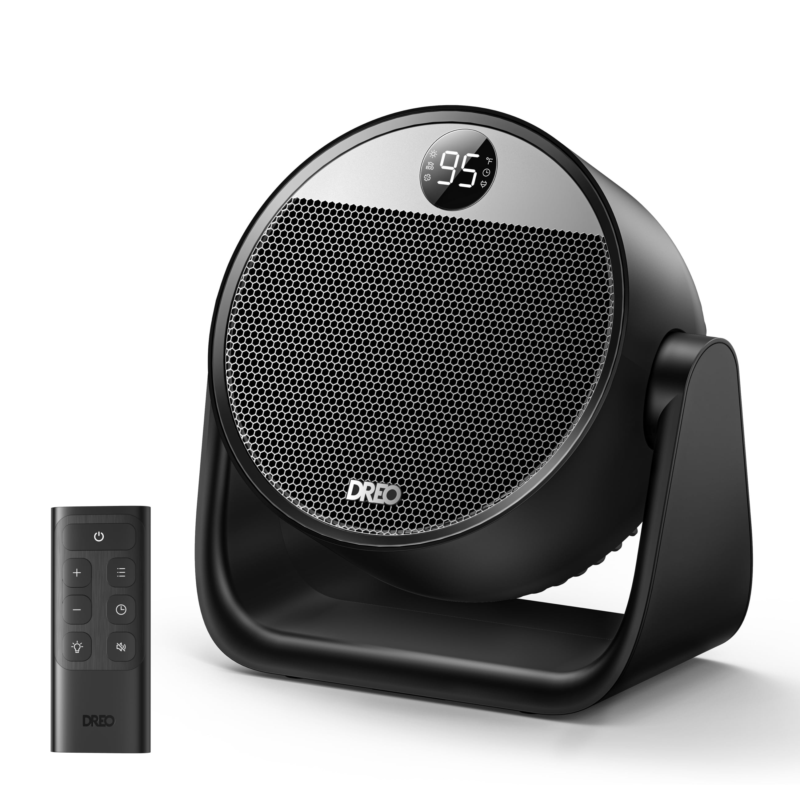 DREO Space Heater, Portable Electric Heater with 60° Tilt, Thermostat, Remote Control, 3 Modes (Black, 1500W) gbn69