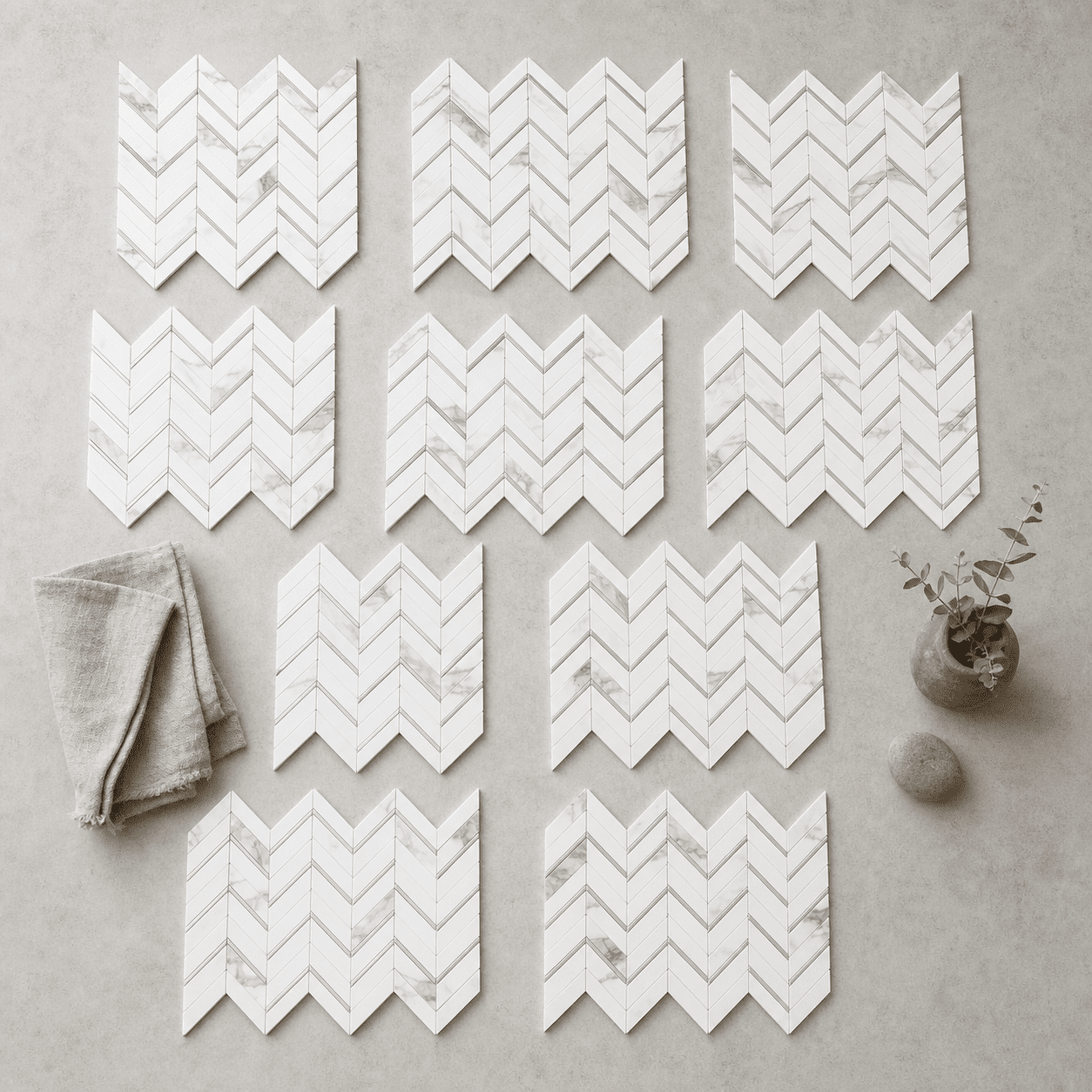 Herringtile Peel and Stick Wall Tiles Calacatta Marble Gold (10 Sheets, 7.7 sq ft) 7a8t5