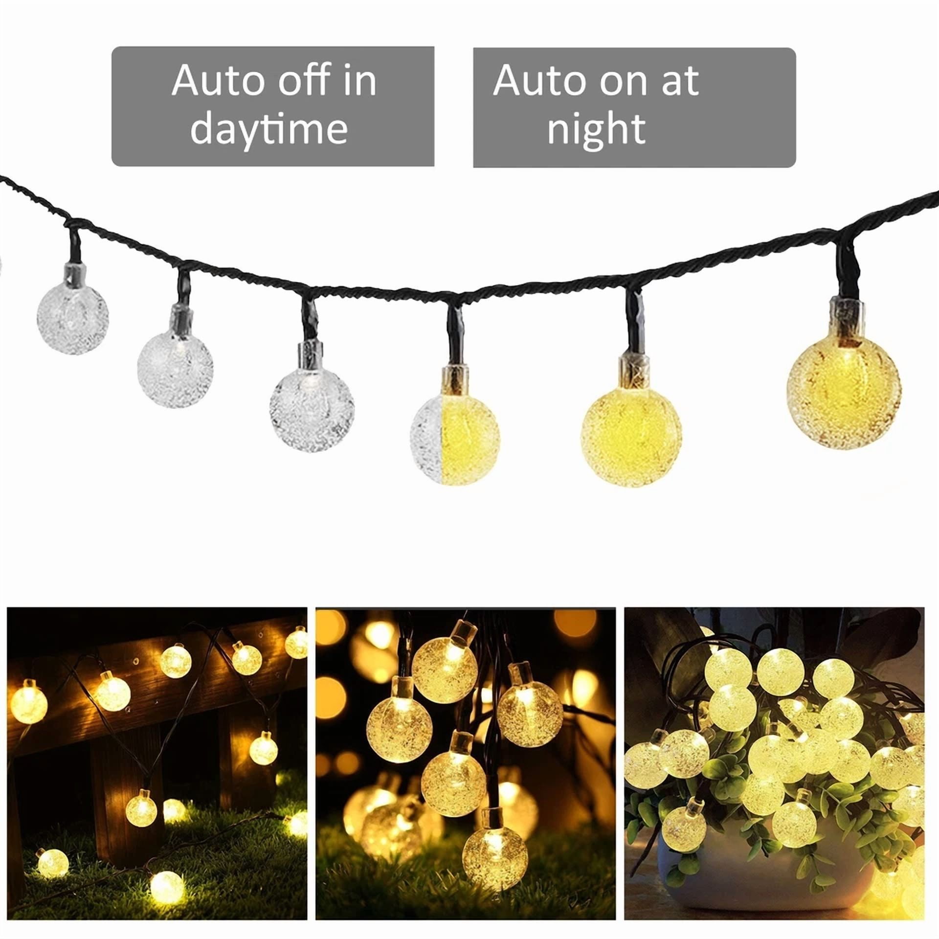Purely Elizabeth Solar LED Globe String Lights for Outdoor Patio Garden Wedding Decor (Warm White, 20 ft) 9nzpn