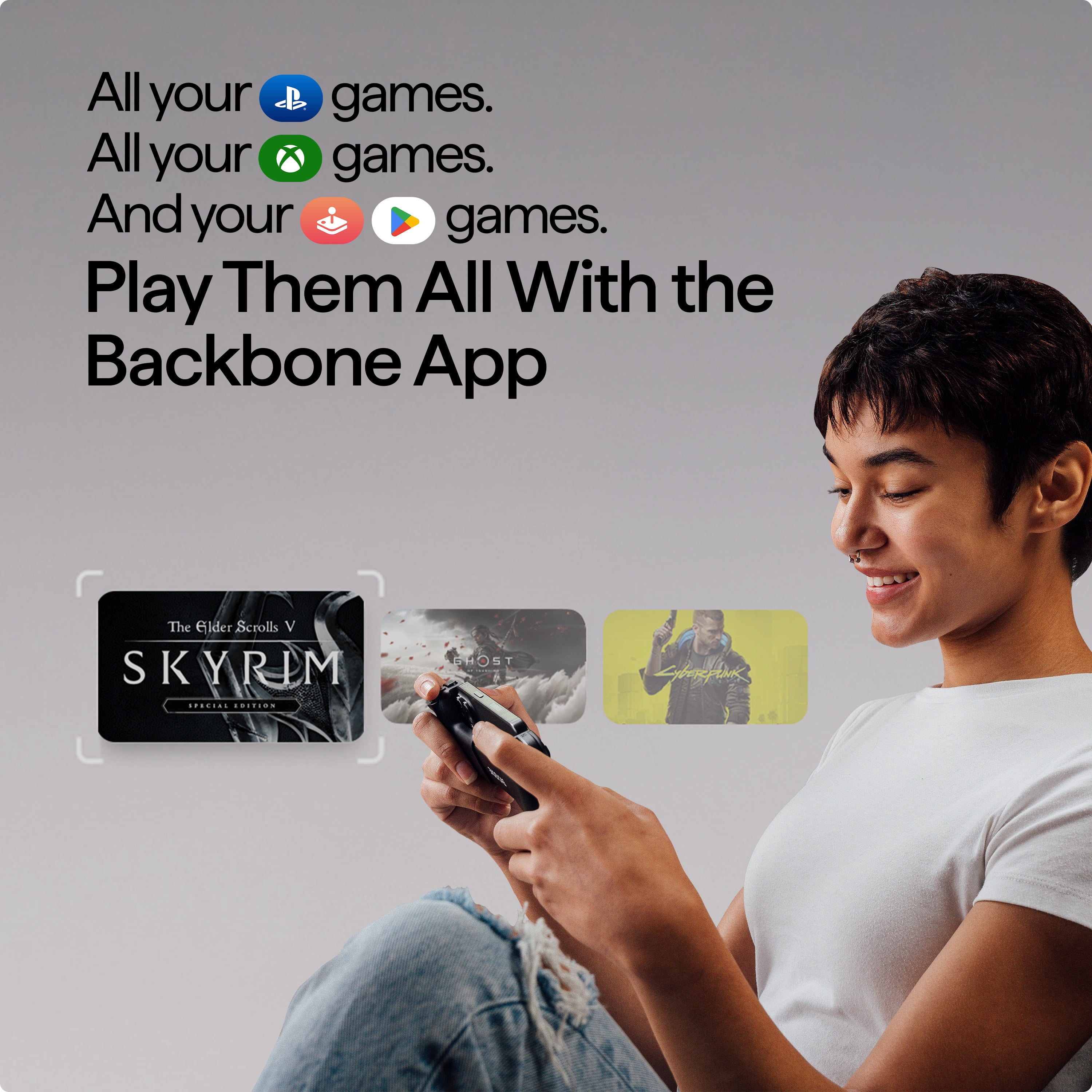 Backbone One Mobile Gaming Controller for iPhone (2nd Generation, Lightning Connector, Black) 4b5km