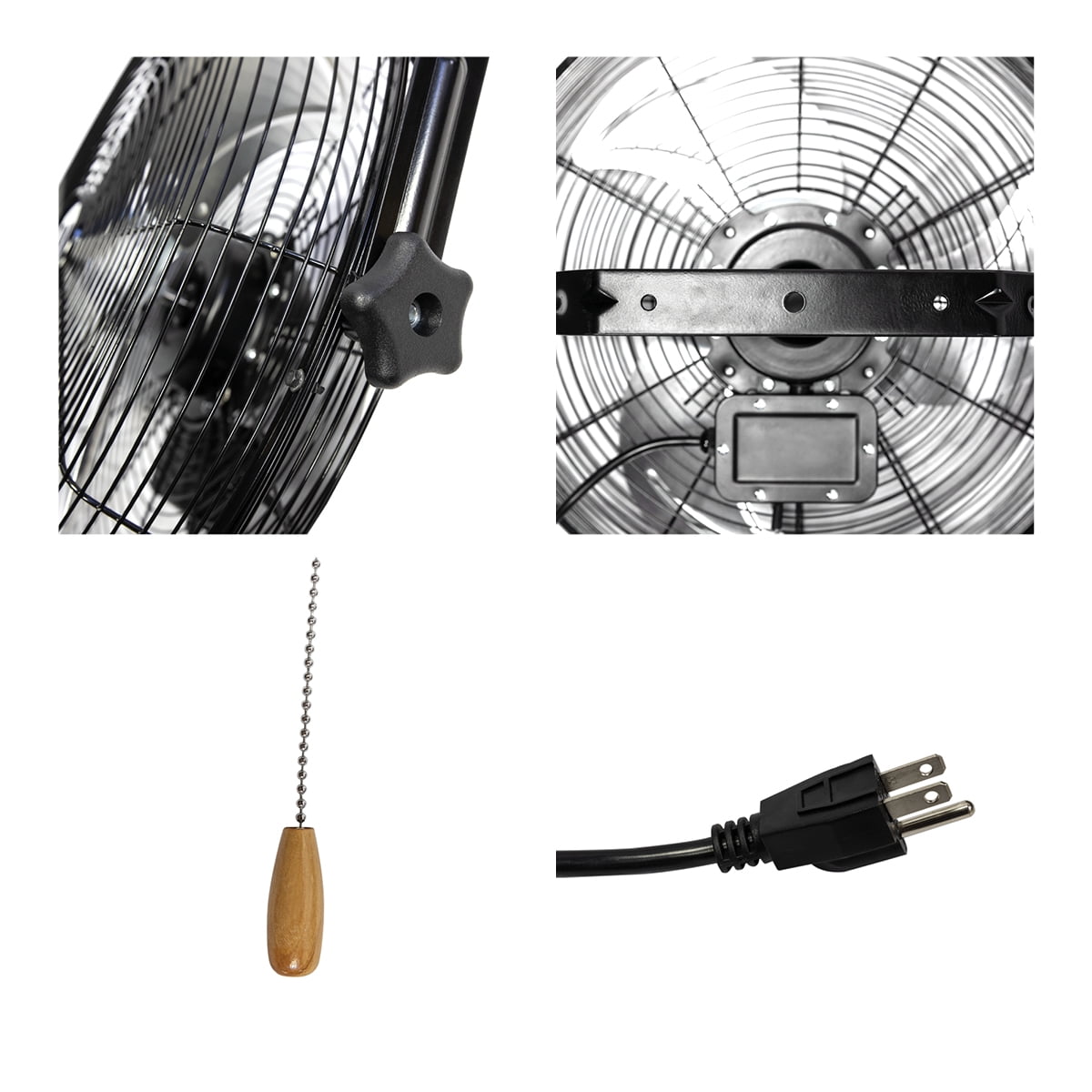 MaxxAir 18 in. High Velocity Wall Mount Fan with Hanging Bar (Black, 18 in) q8hak