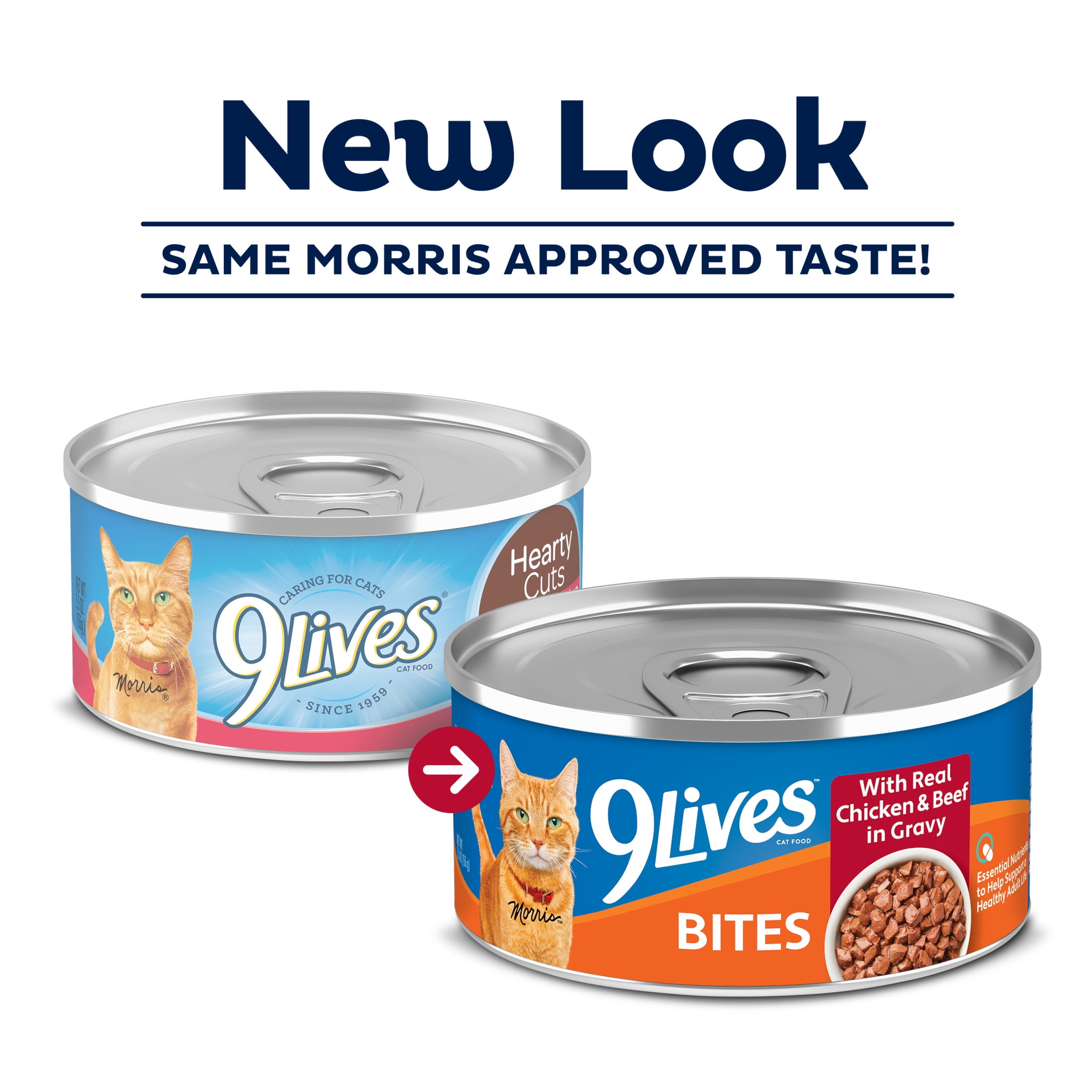 9Lives Bites Wet Cat Food, Real Chicken & Beef Recipe in Savory Gravy (5.5 oz) f60mz