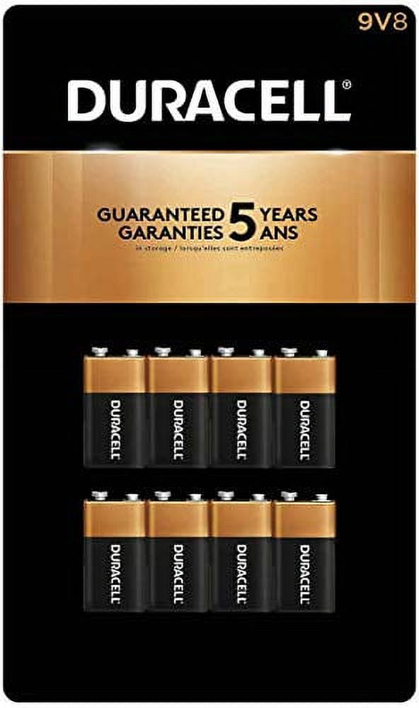 Duracell 9 Volt Alkaline Batteries (Long-lasting Power, 8 Pack) 5kv8e