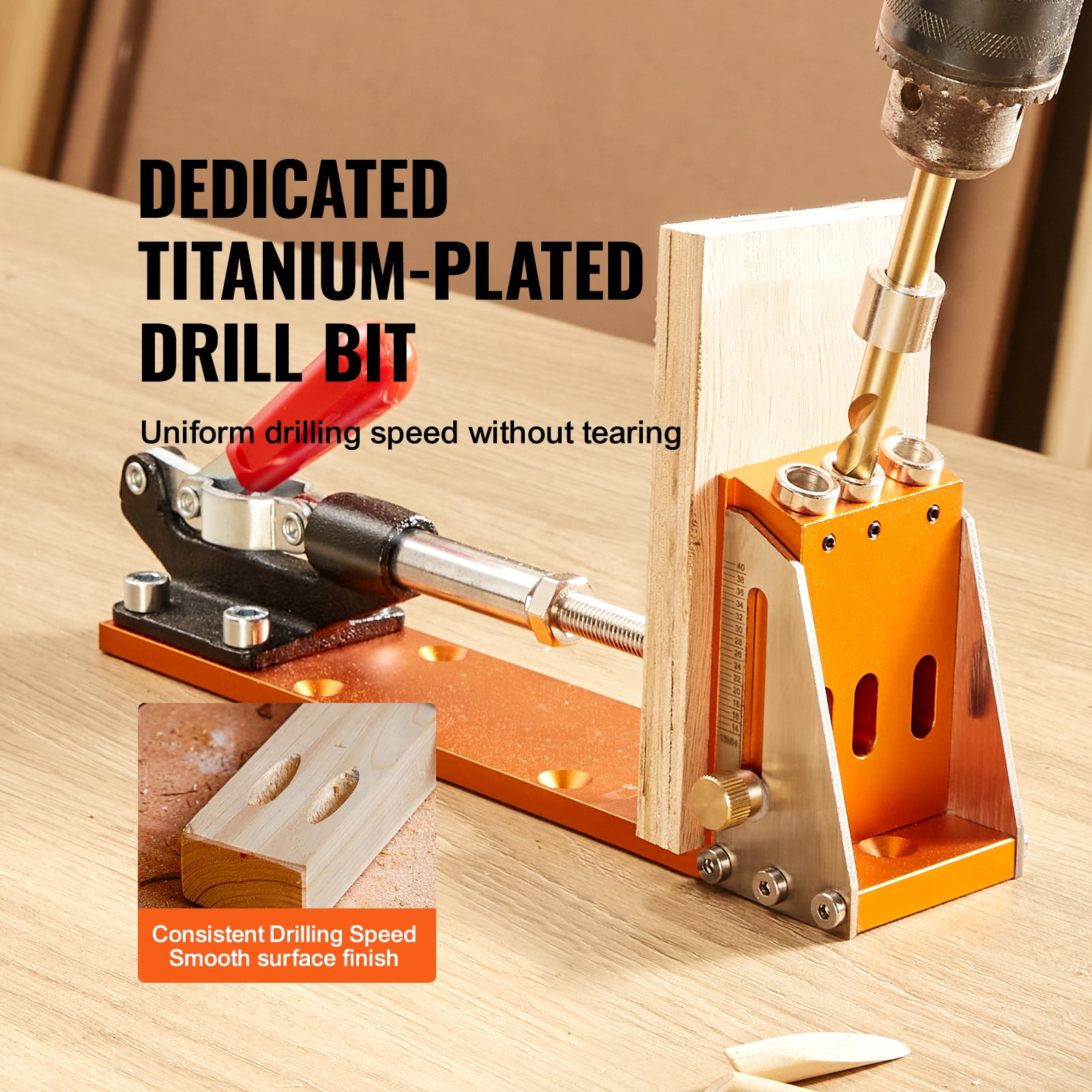 KFFKFF Pocket Hole Jig Drill System with Step Bits and Drive Bits (30 Piece Set, 4 lb) qcz82