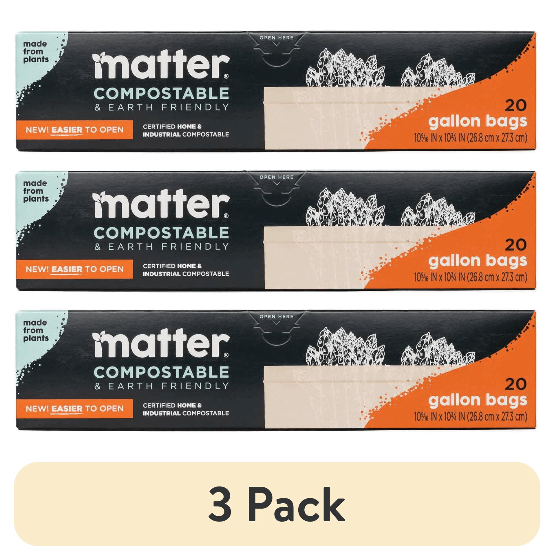 Matter Compostable Gallon Food Storage Bags (Clear, 60 Count) 2n41i
