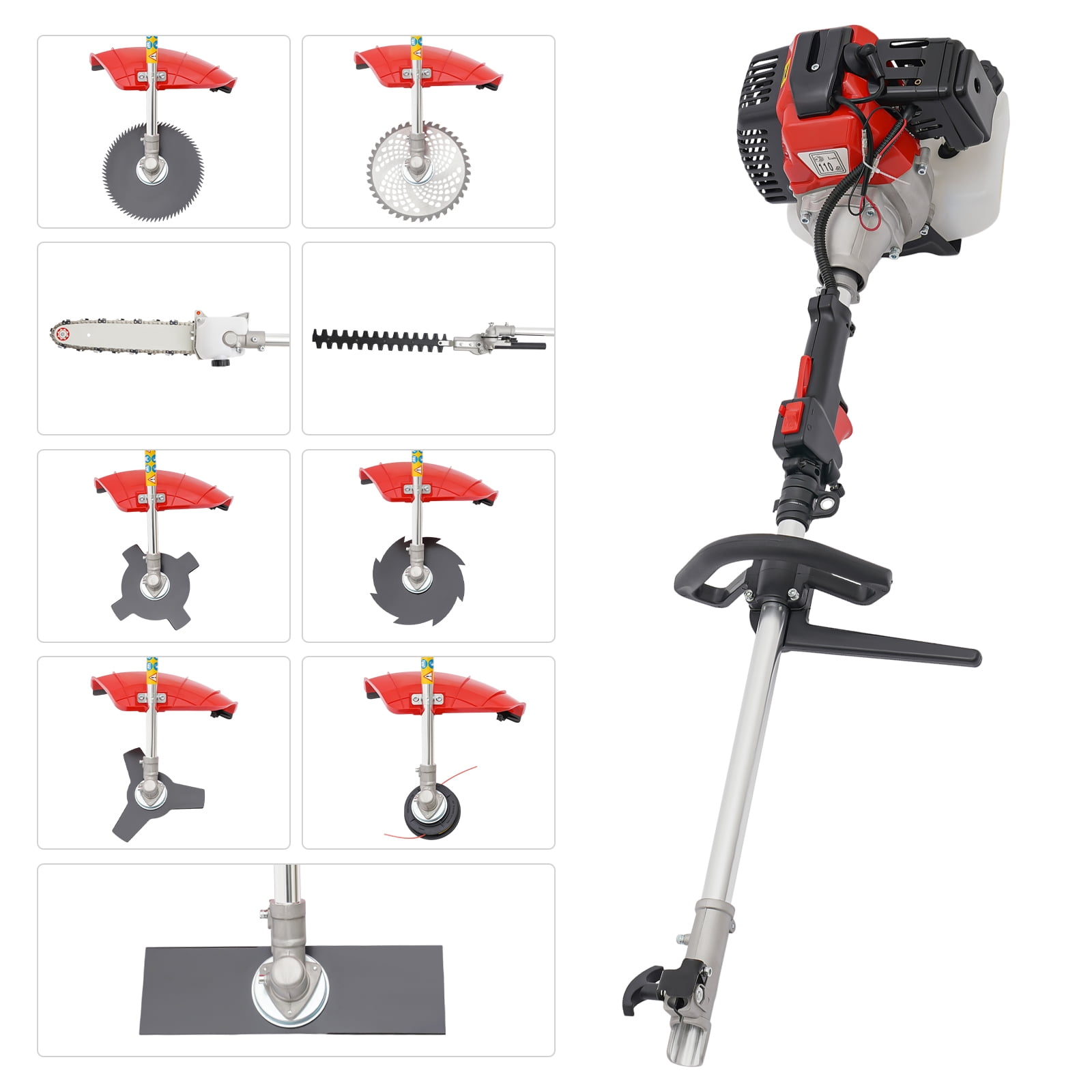 Peakora 52cc Gas Powered String Trimmer and Hedge Trimmer Multi-Tool System (Clear, 0.9qt) pu07p