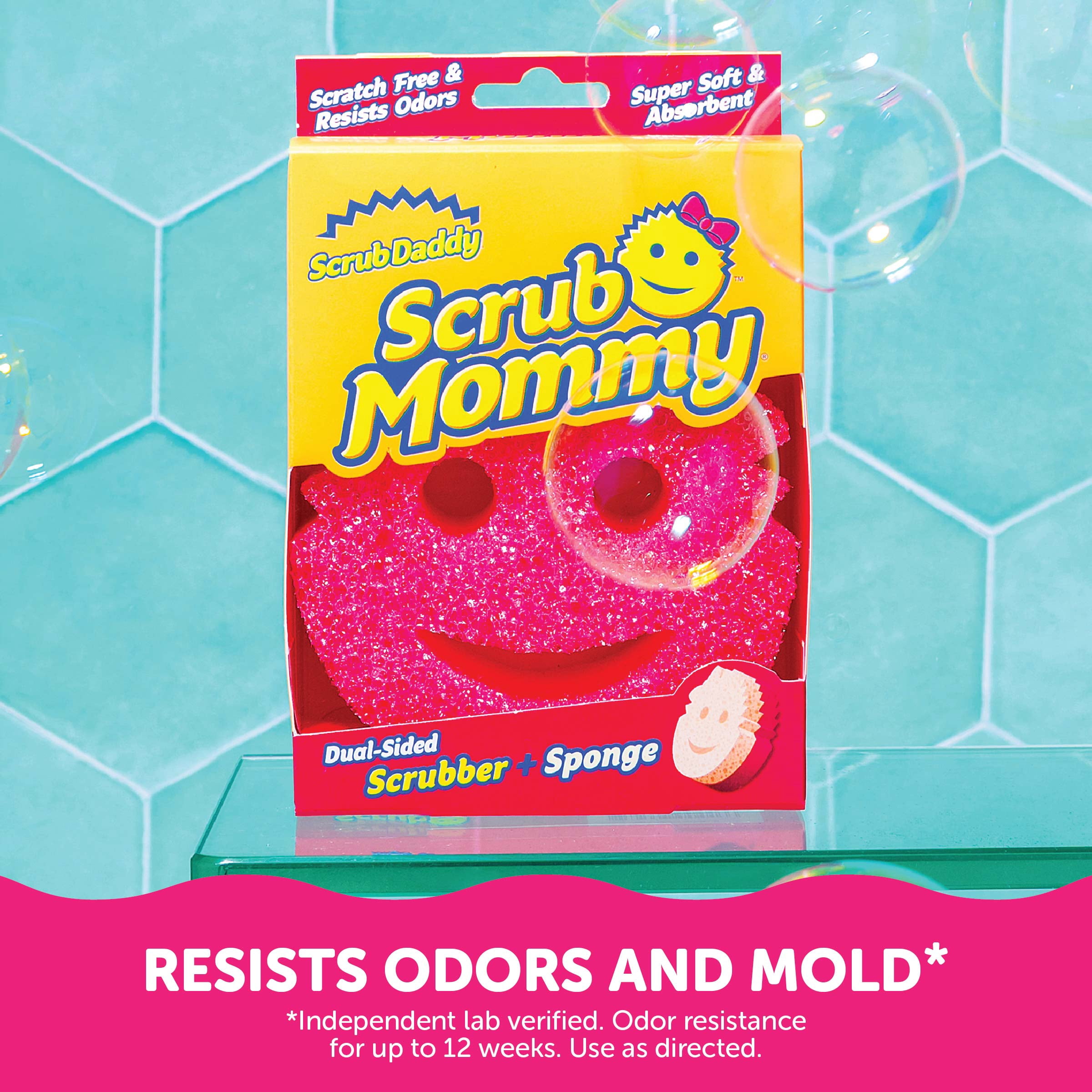 Scrub Daddy Scrub Mommy Dual-Sided Scratch-Free Cleaning Sponge (Pink, 1-Pack) m9qrx